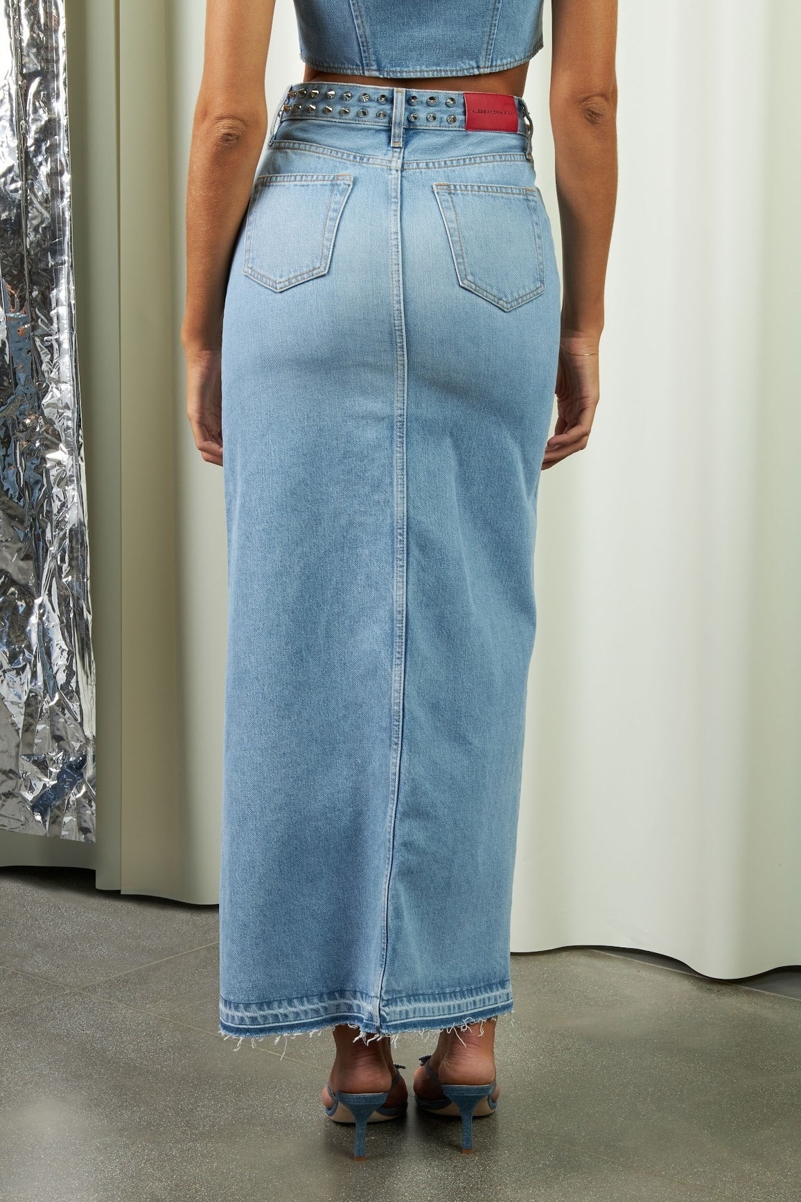 Denim Long Skirt - 2