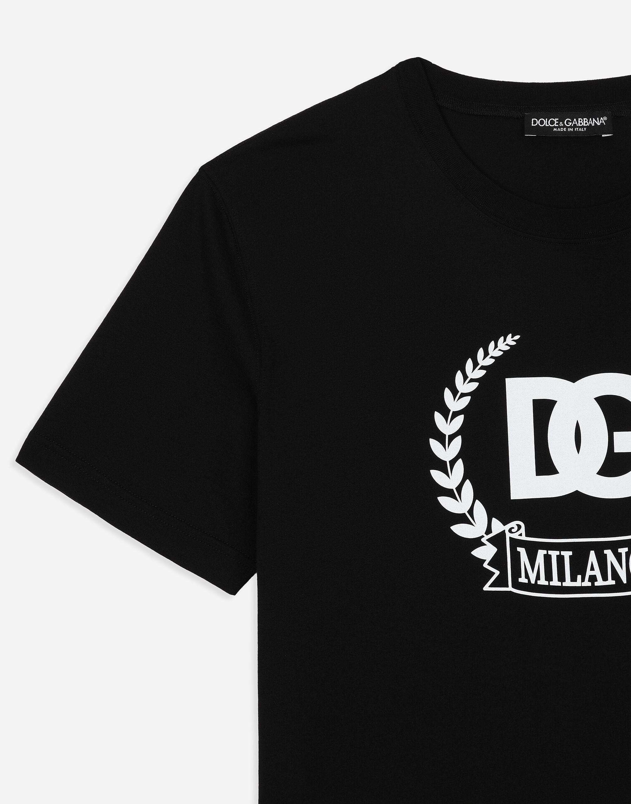 Short-sleeved cotton T-shirt with DG print - 4