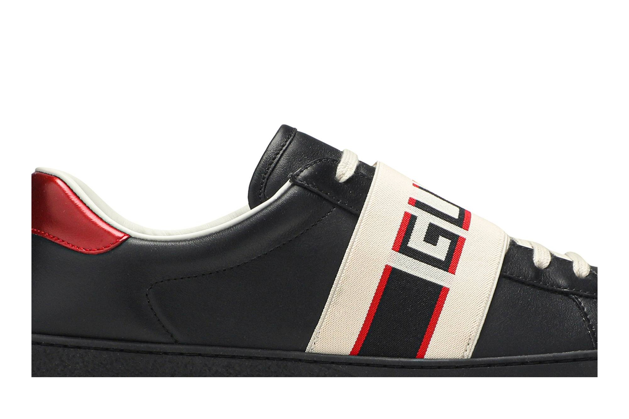 Gucci Ace Stripe Leather 'Black' - 2