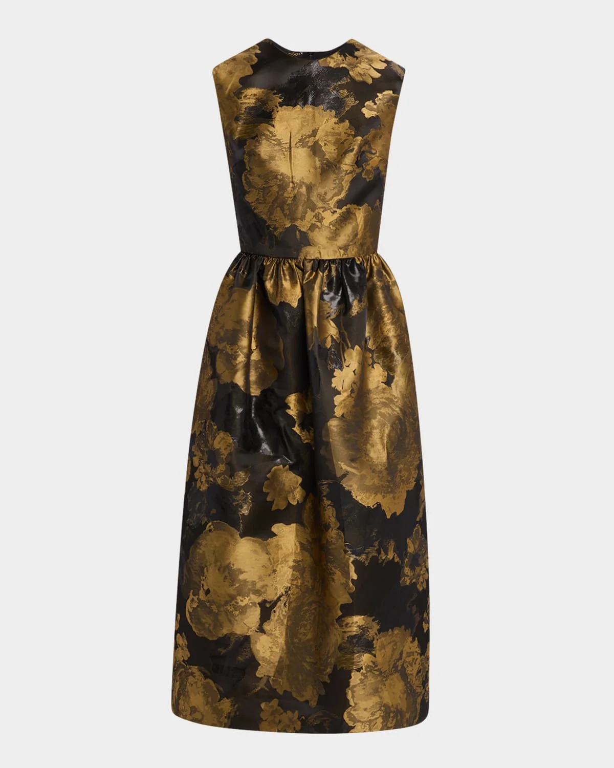 Sleeveless Abstract Jacquard Midi Dress - 1