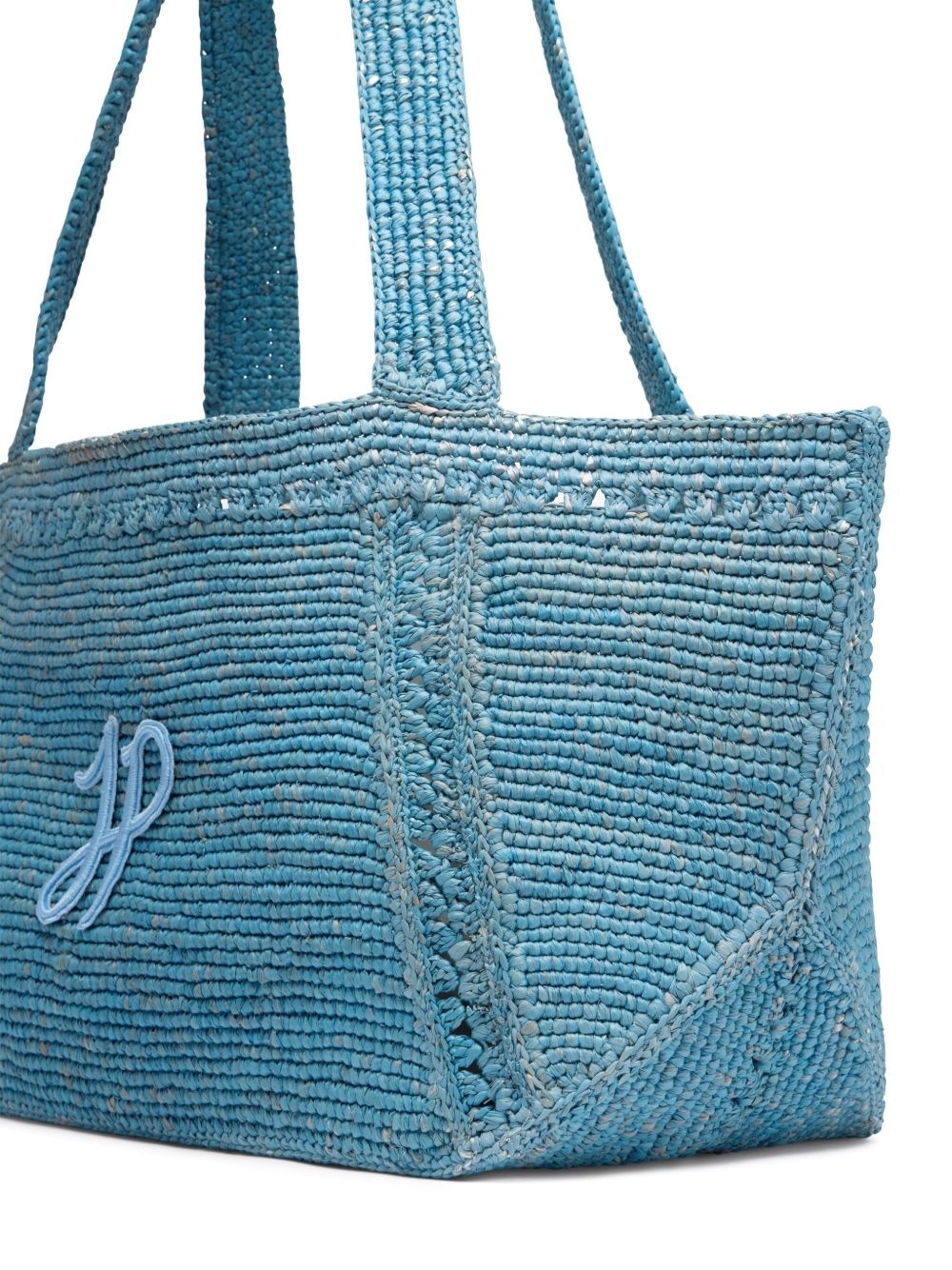 トートバッグ PATOU LARGE RAFFIA MONOGRAM JP TRAPEZE TOTE BAG Patou | Large JP monogram trapeze tote in raffia