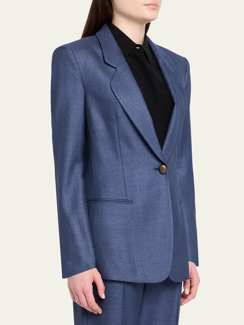 Single-Breasted Silk Blazer Jacket 4