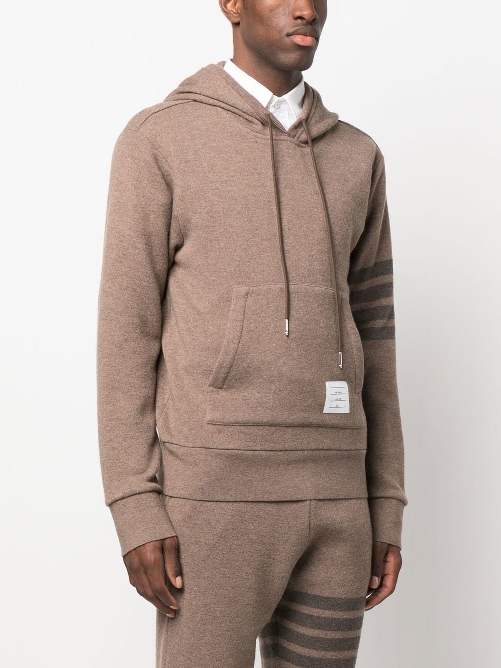 stripe-detail knit hoodie - 3