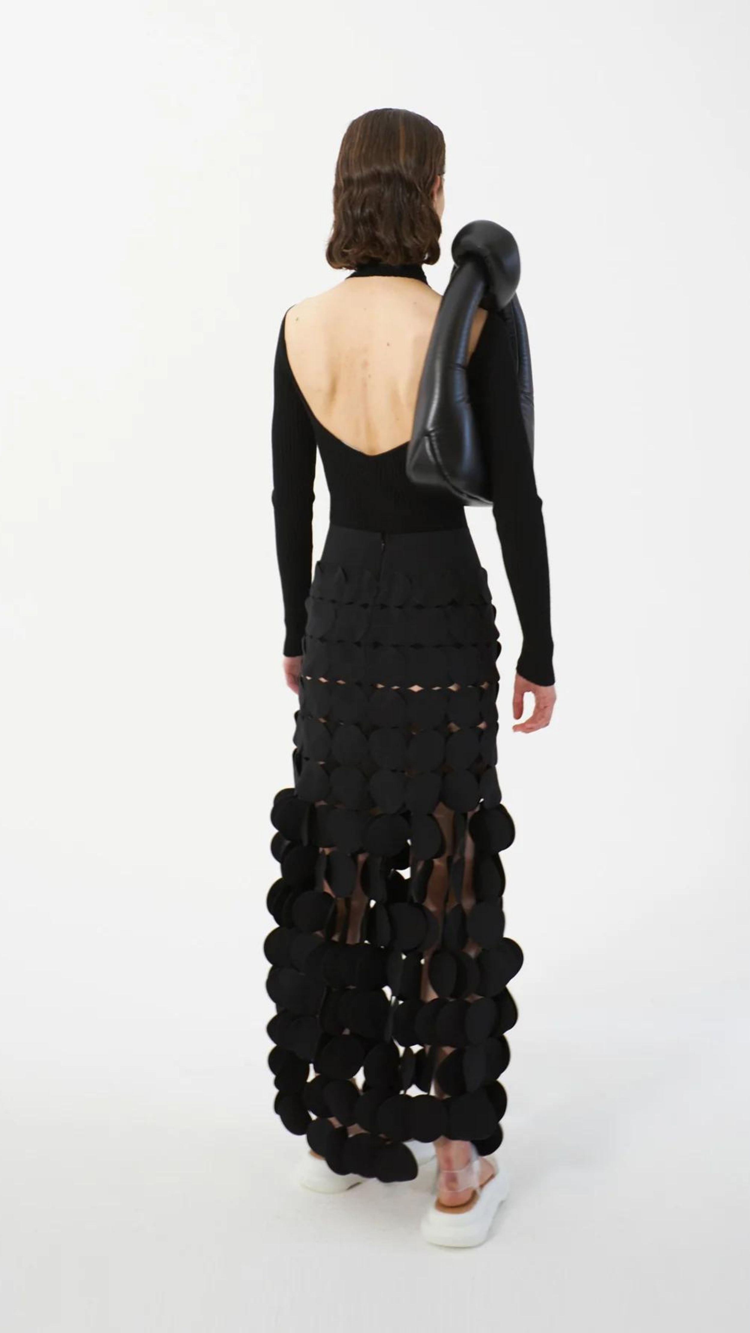 Laser Cut Multi Circle Double Layer Skirt - 4