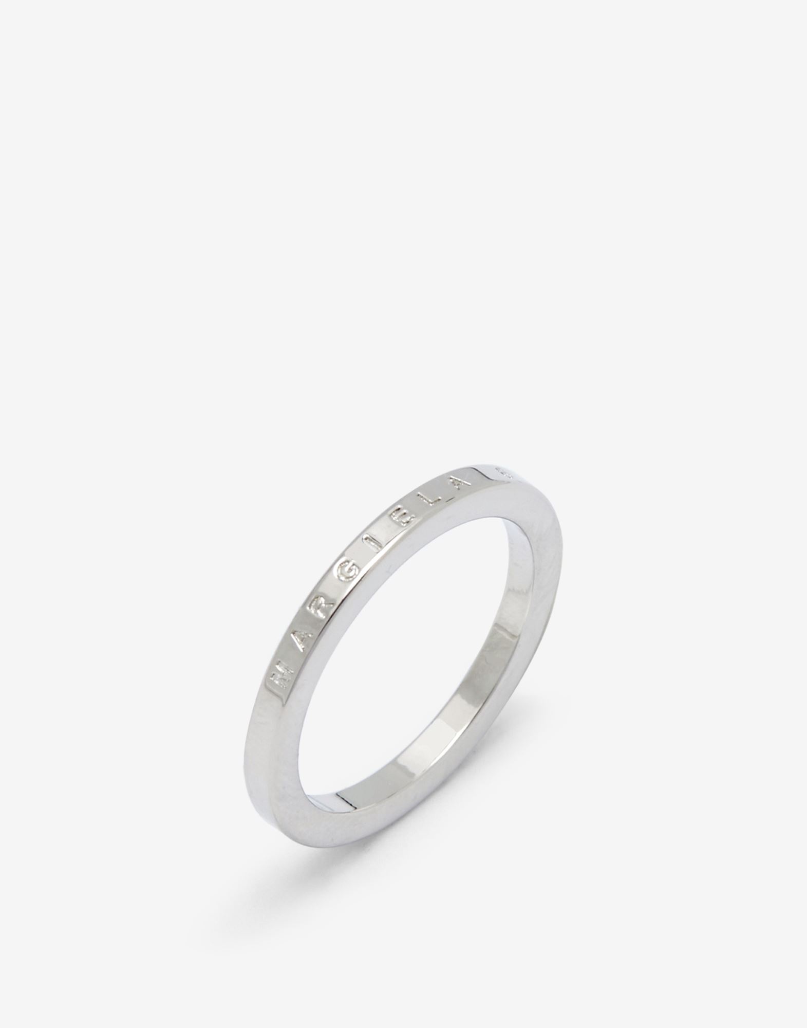 Margiela 6 logo slim brass ring - 3