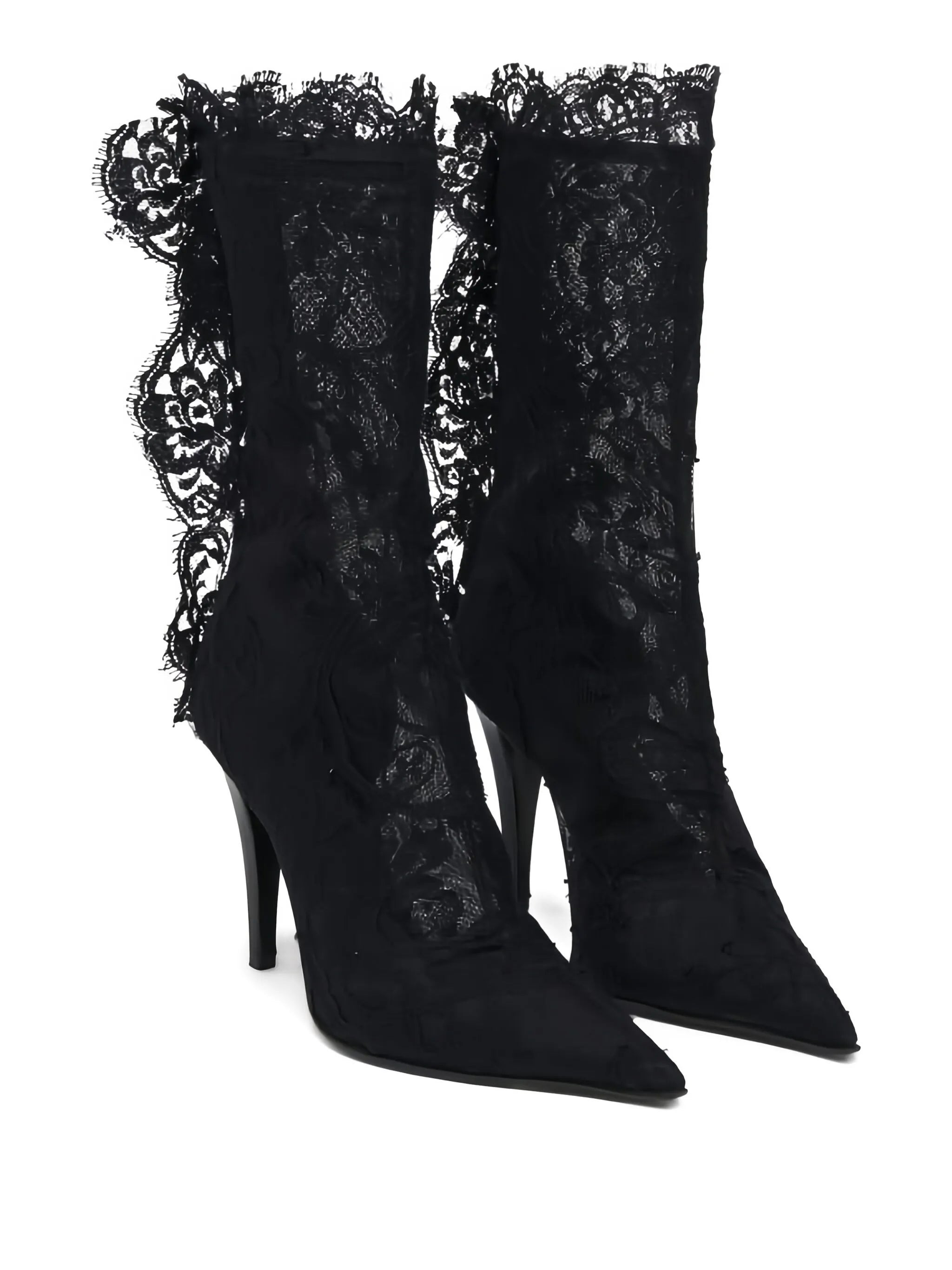 Alexander Mcqueen 105mm Lace-trimmed Stiletto Boots - 2