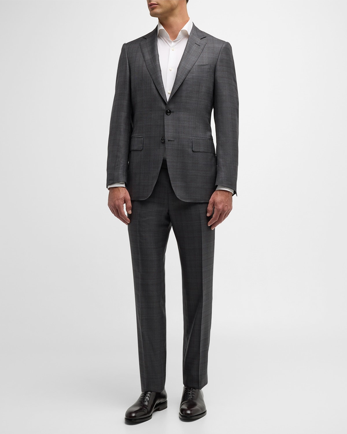 Men's 150s Luxury Twill Tonal Check Suit - 4