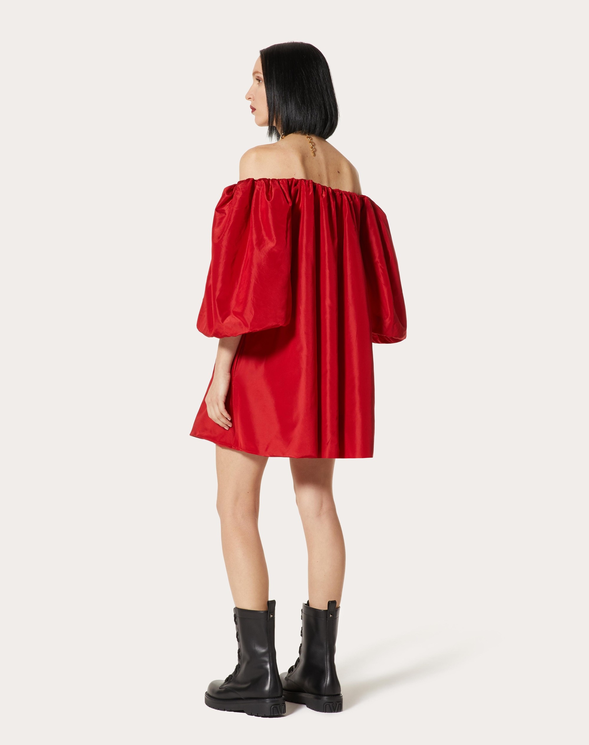 SHORT WASHED TAFFETA DRESS - 4