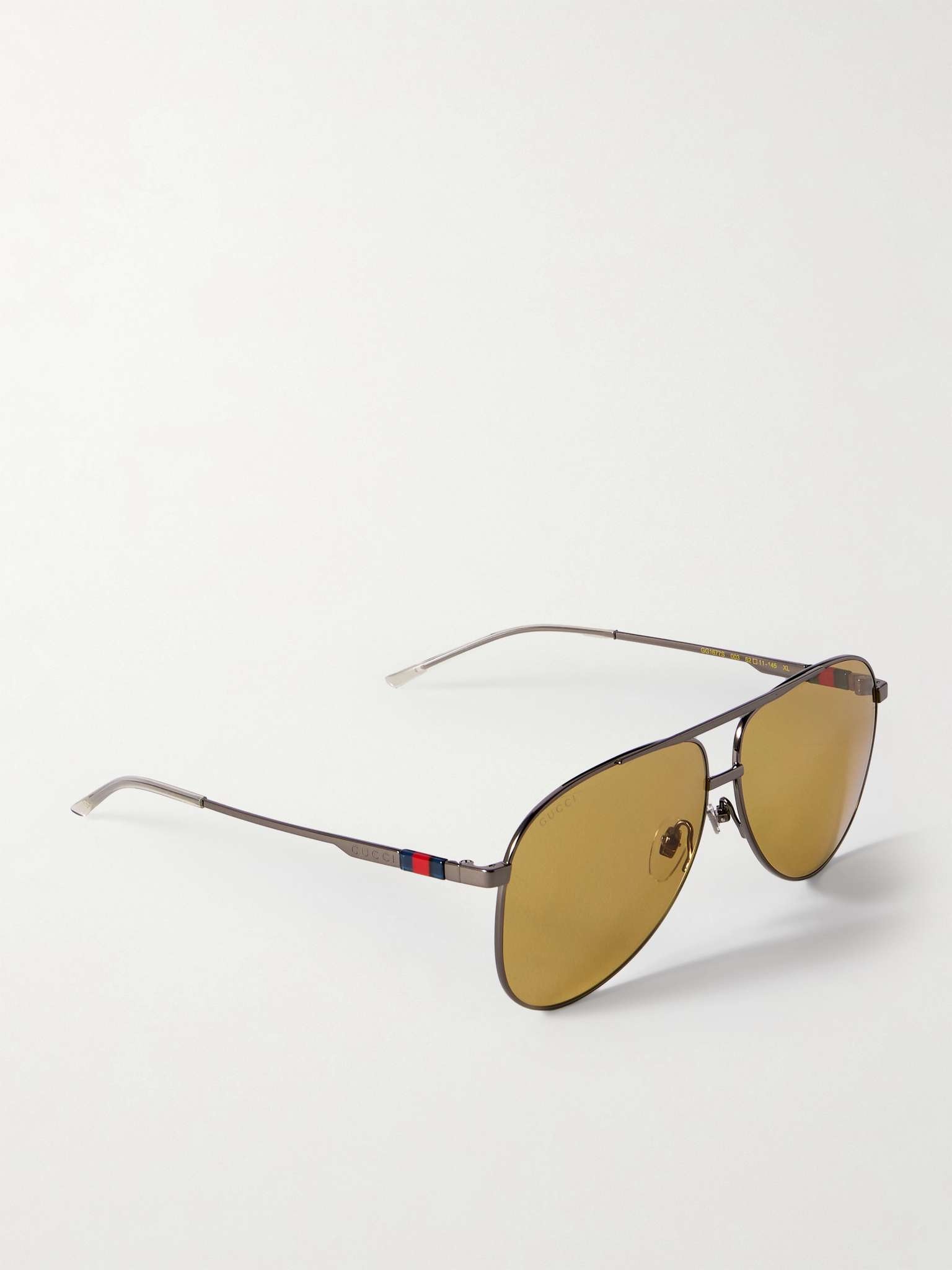 Aviator-Style Gunmetal-Tone Sunglasses - 3