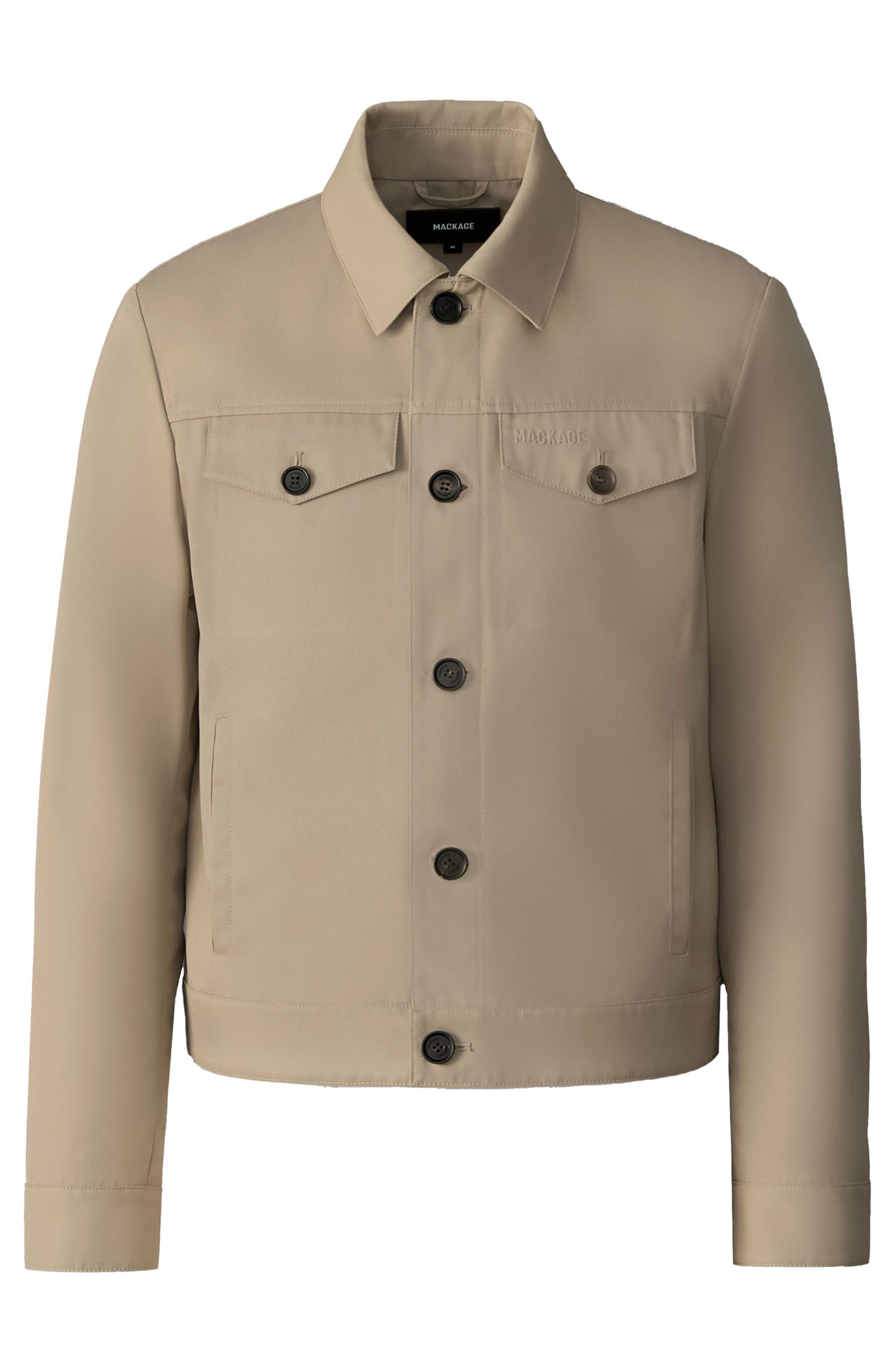 Mackage Nash Twill Trucker Jacket in Light Camel at Nordstrom - 5