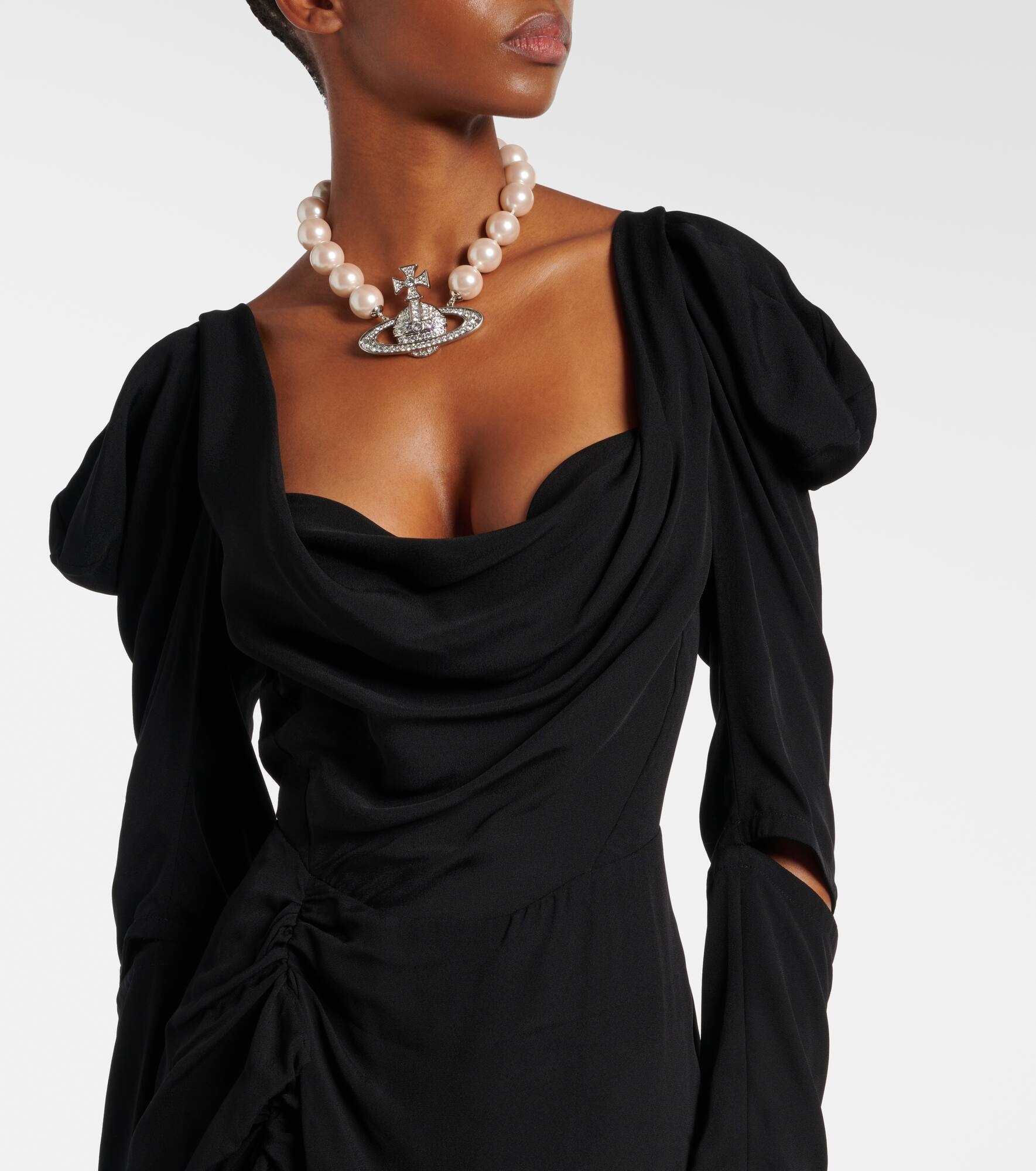 Panther draped midi dress - 4