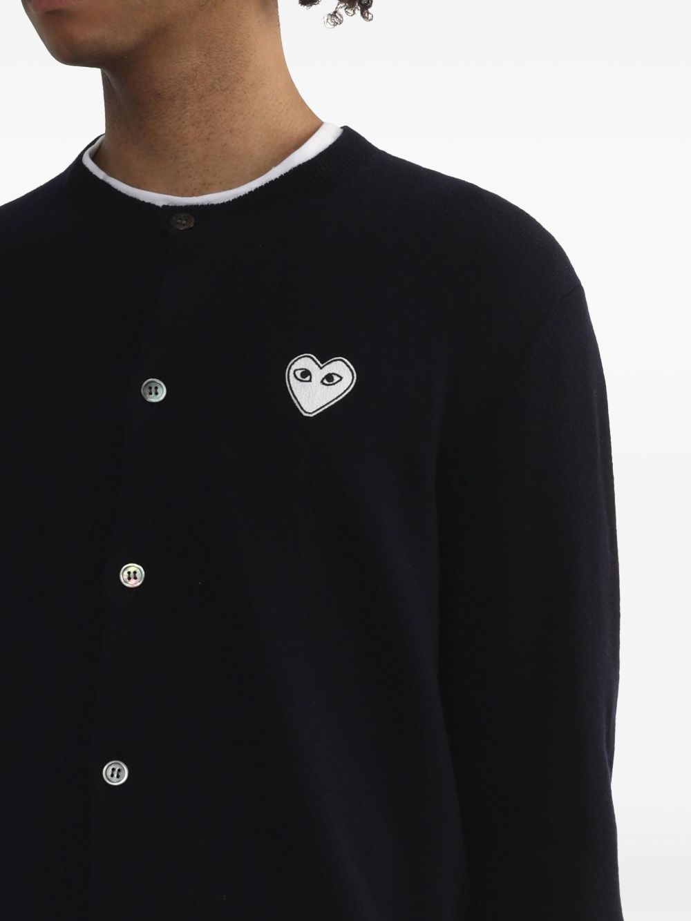 heart-appliqué cardigan - 5