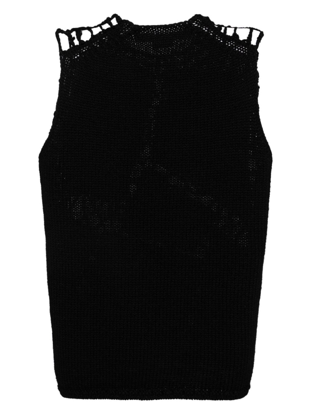 open-knitted vest - 2