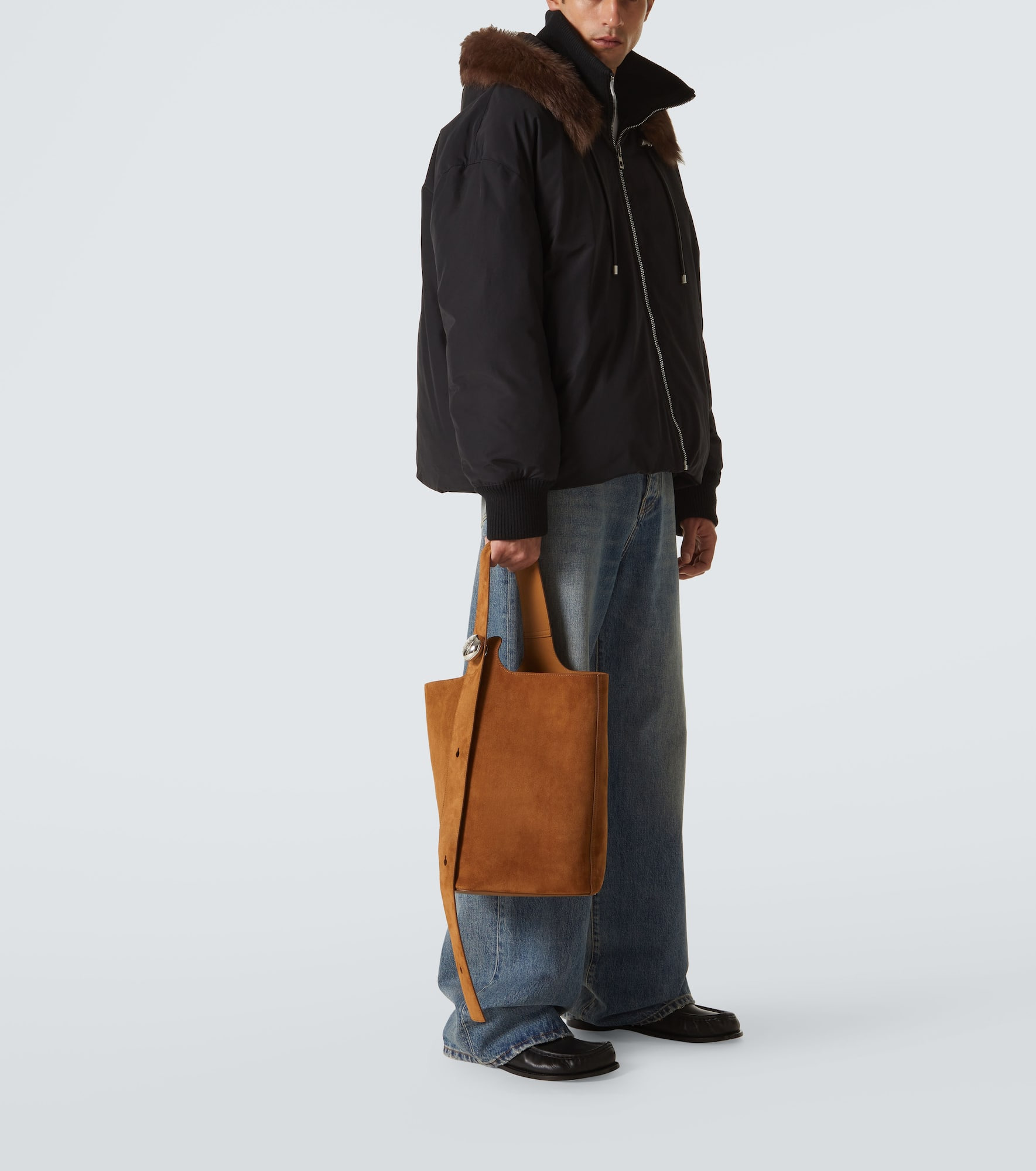Pebble Large suede tote bag - 7