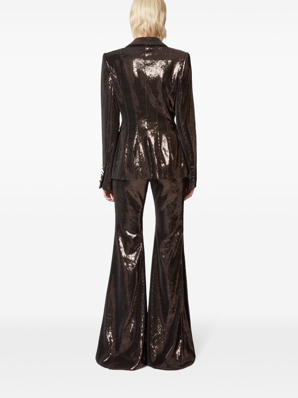 sequin-embellished flared trousers - 4