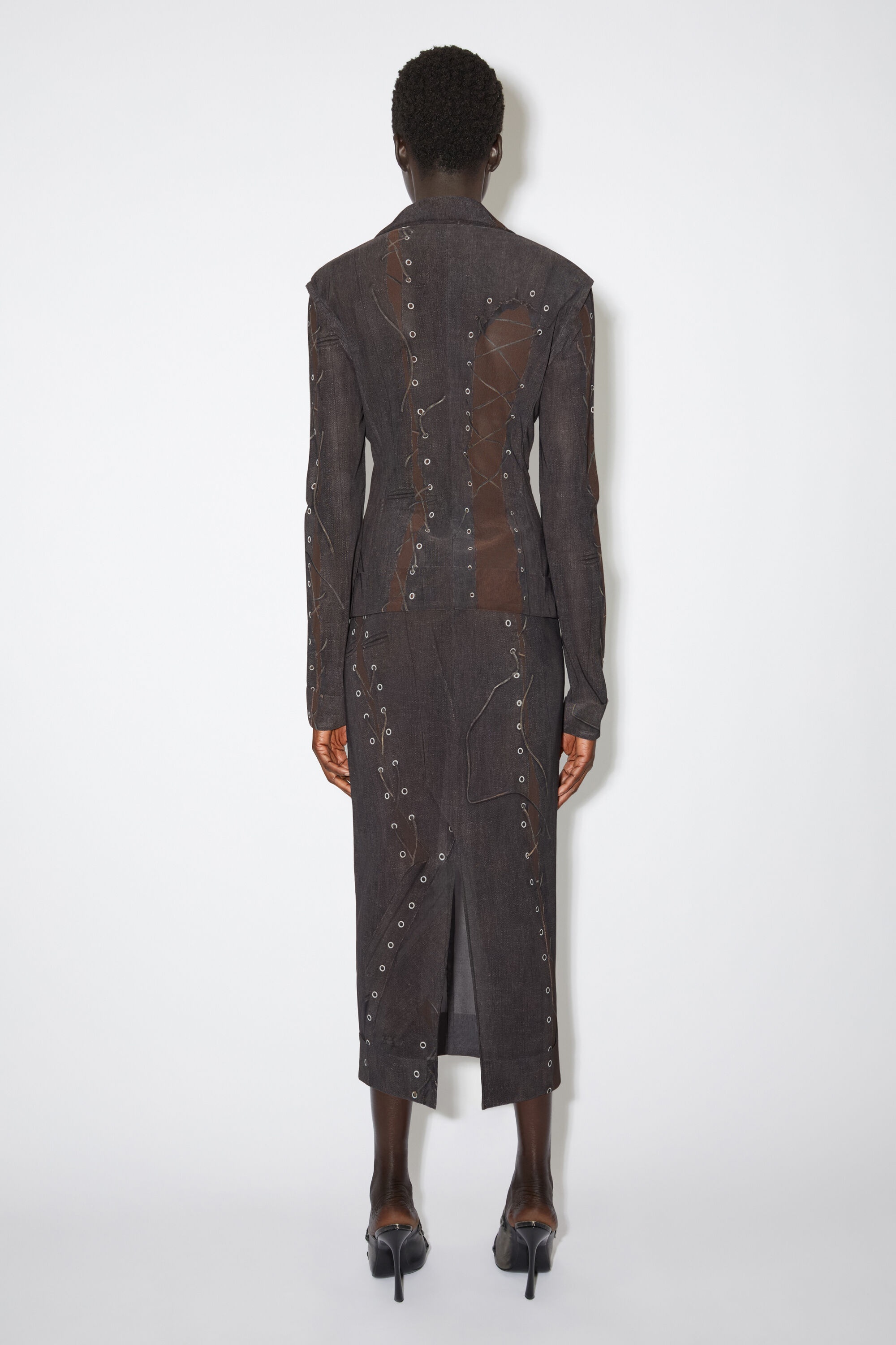 Fitted fit suit jacket - Dark brown - 3