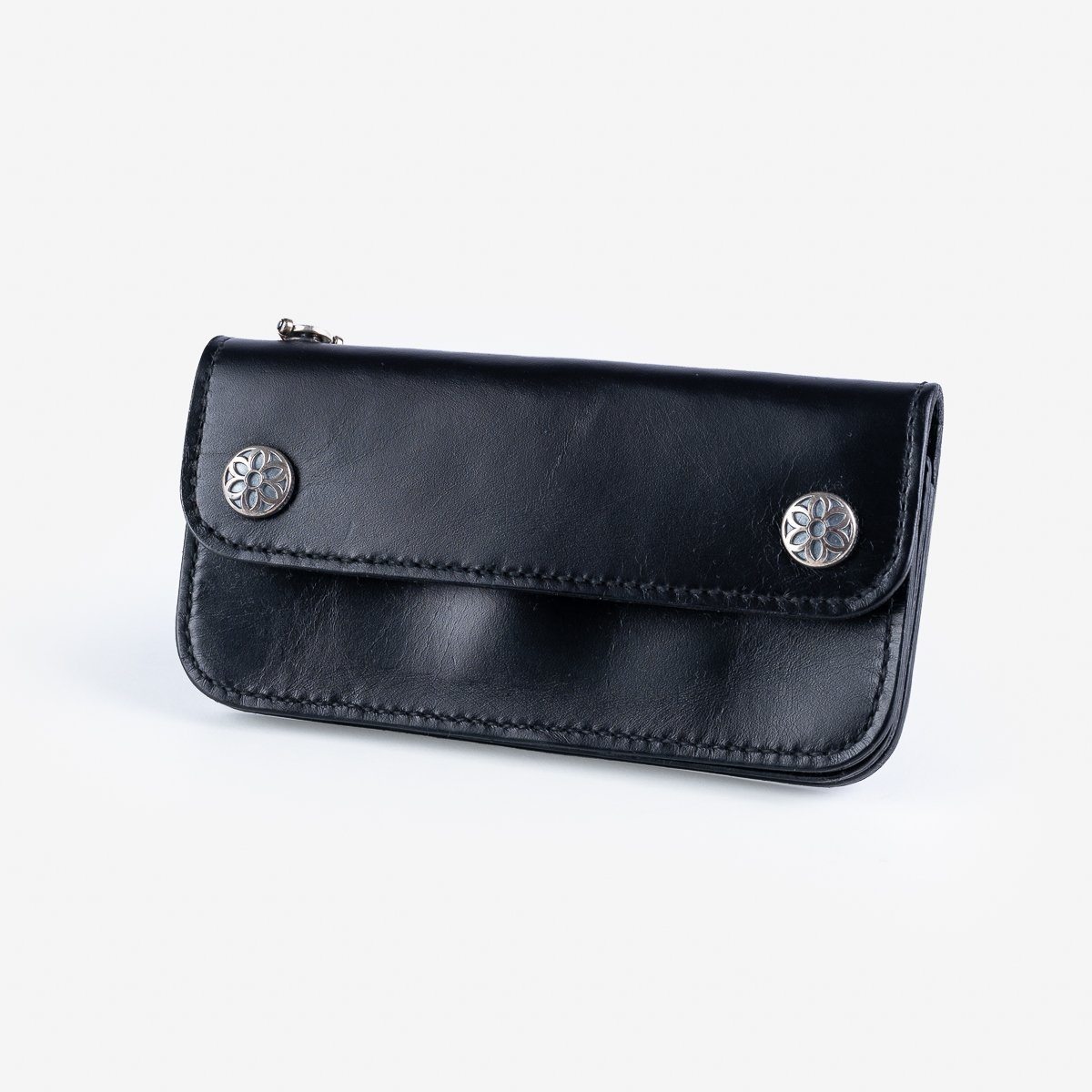 LE-ANSW GOOD ART HLYWD Army/Navy Surplus Wallet w/ Sterling Silver Rosette Snaps and Rosette Pringle - 1