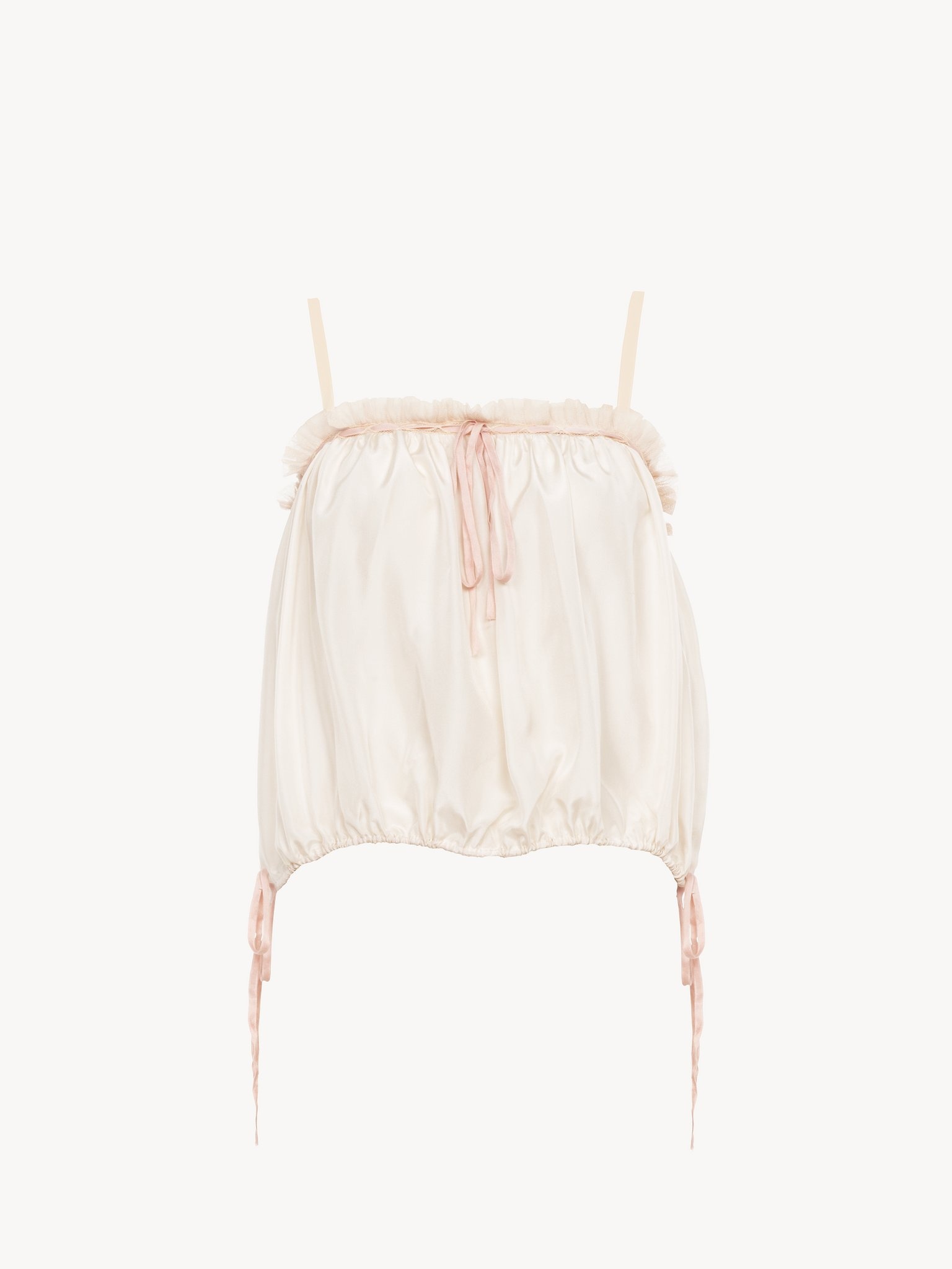 RUFFLED CAMISOLE TOP IN SILK HABOTAI - 2