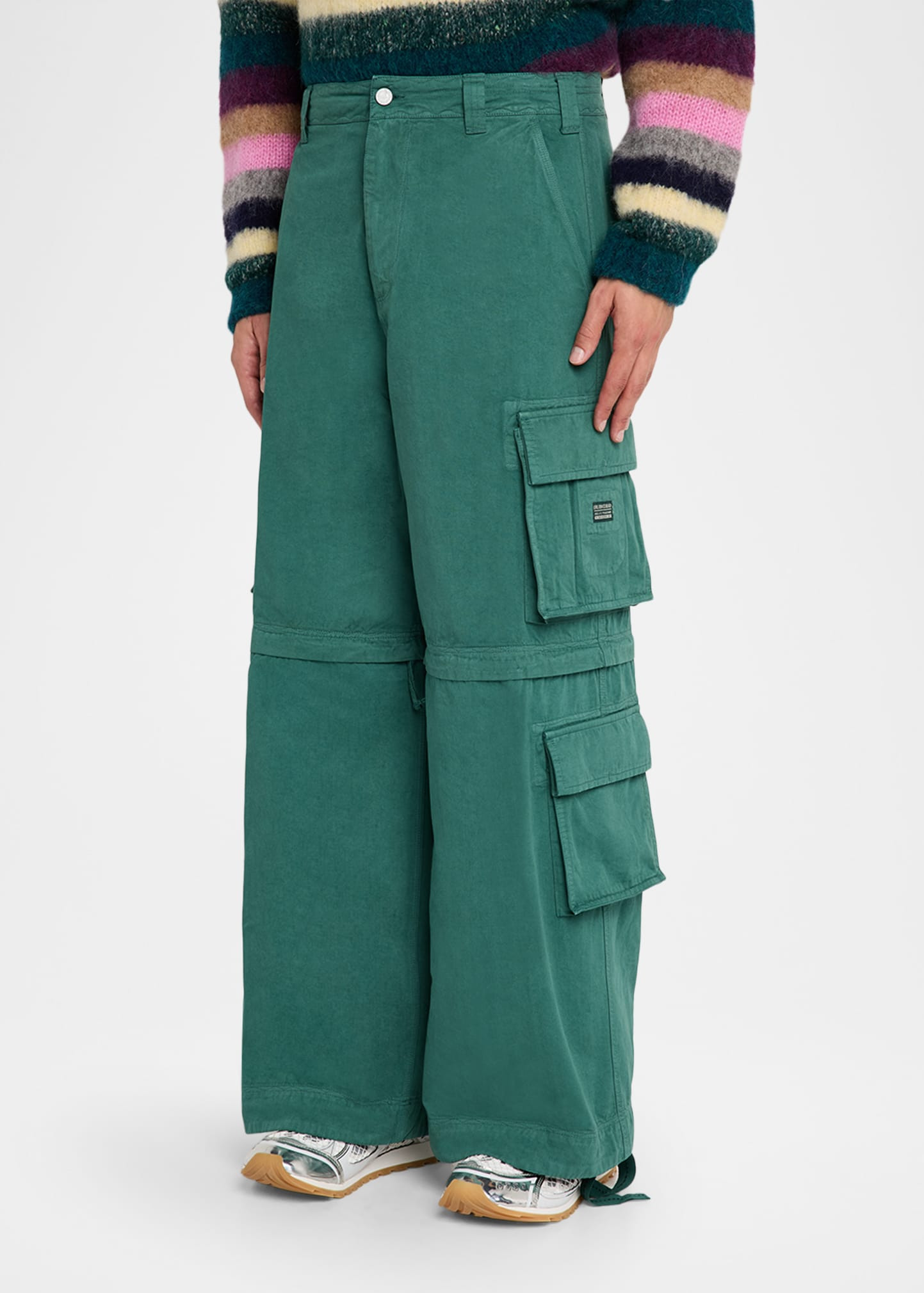 Men's Cotton Zip-Off Wide Leg Cargo Pants - 4