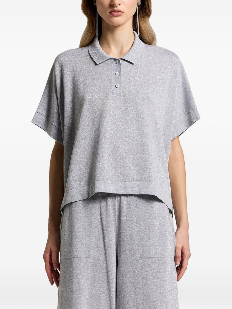 buttoned short-sleeve polo top 1