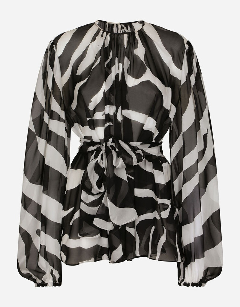 Zebra-print chiffon blouse 1