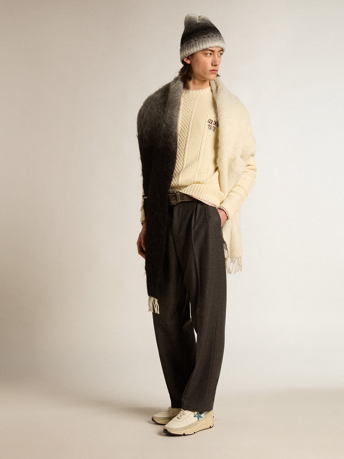 GOLDEN GOOSE 1978EMBROIDERY ビーニー Golden Goose Round-neck sweater in wool with embroidery on