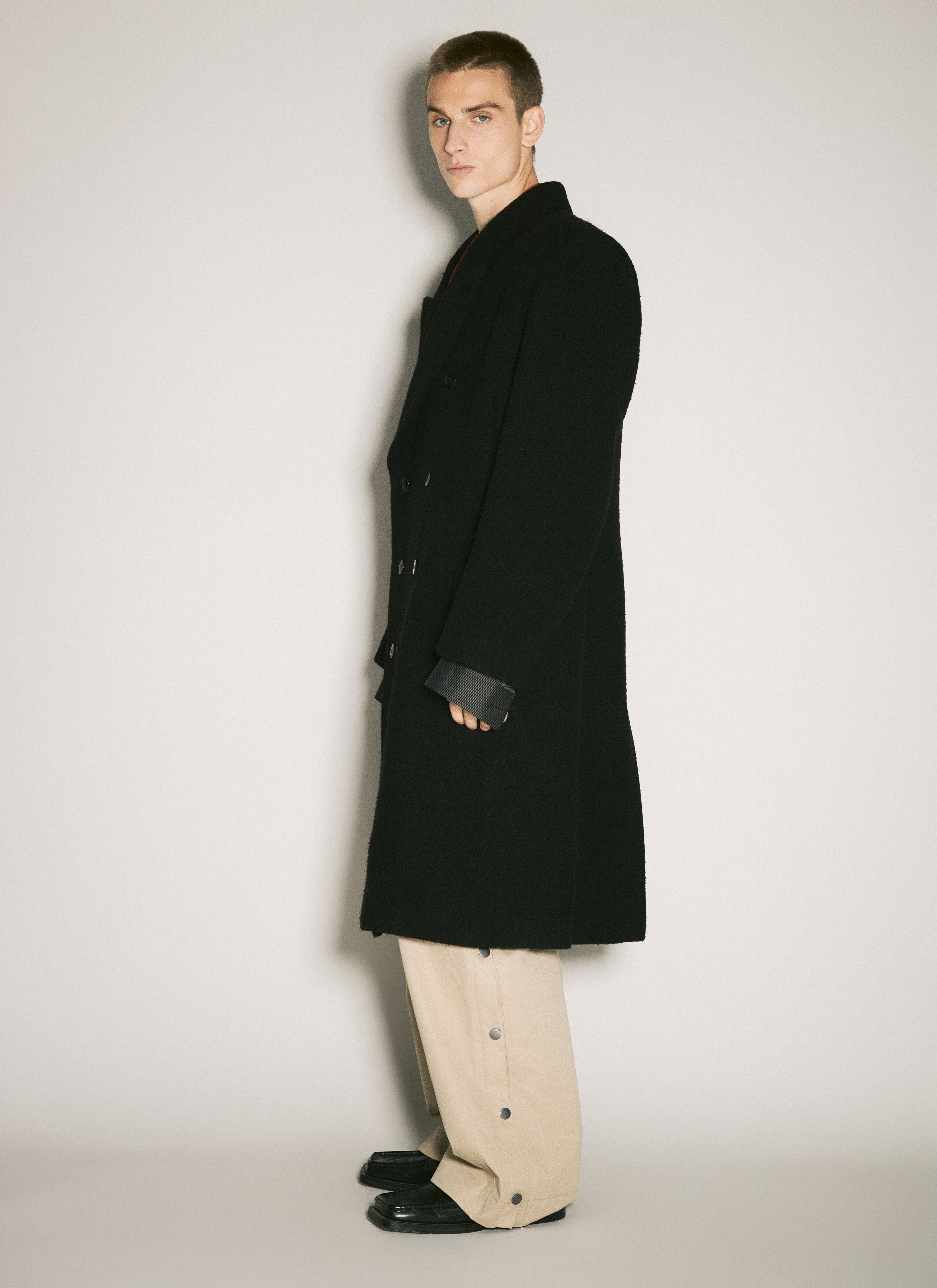 Double-Breasted Shirt Overcoat - 4