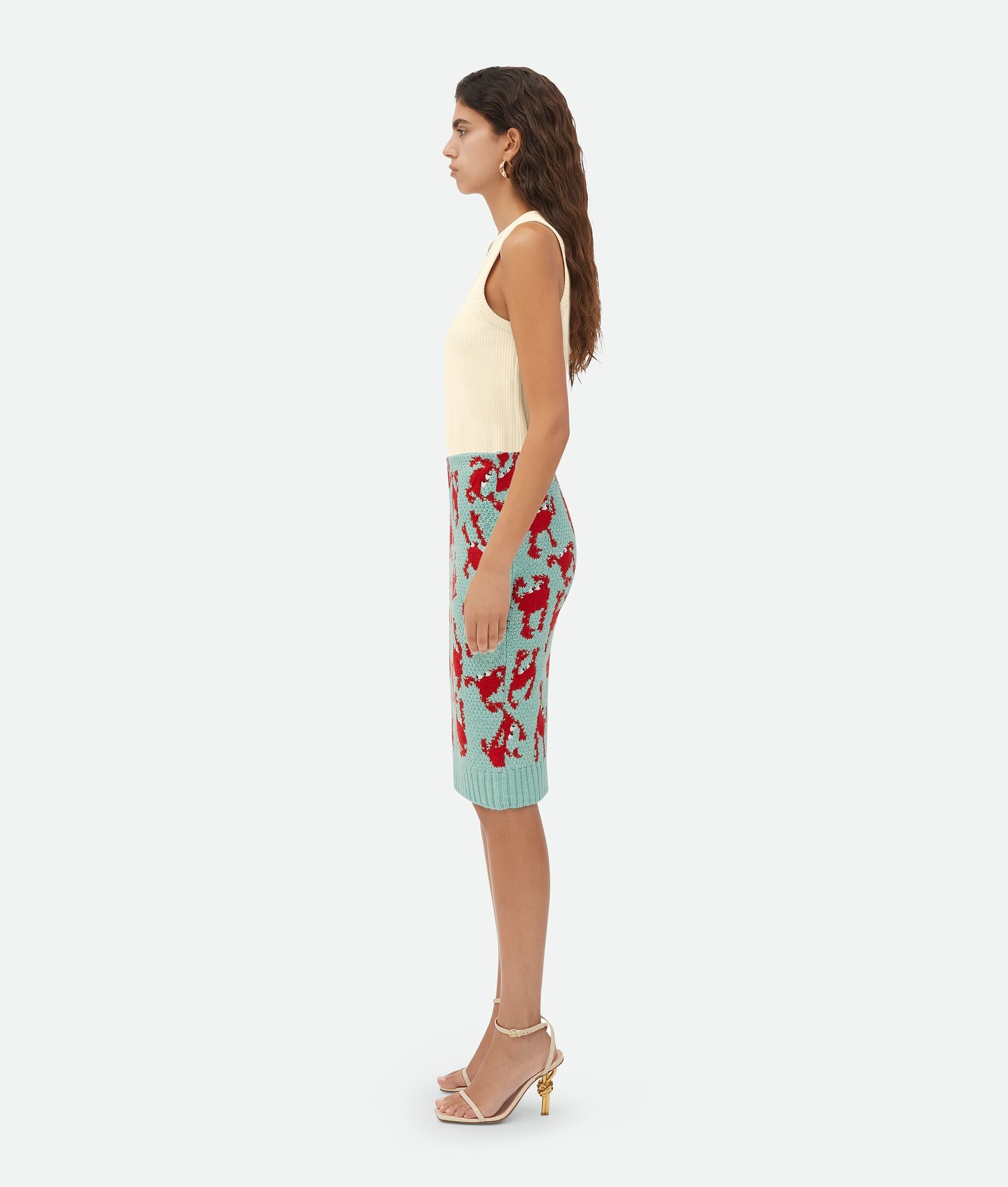 Jacquard Crabs Wool Skirt - 2