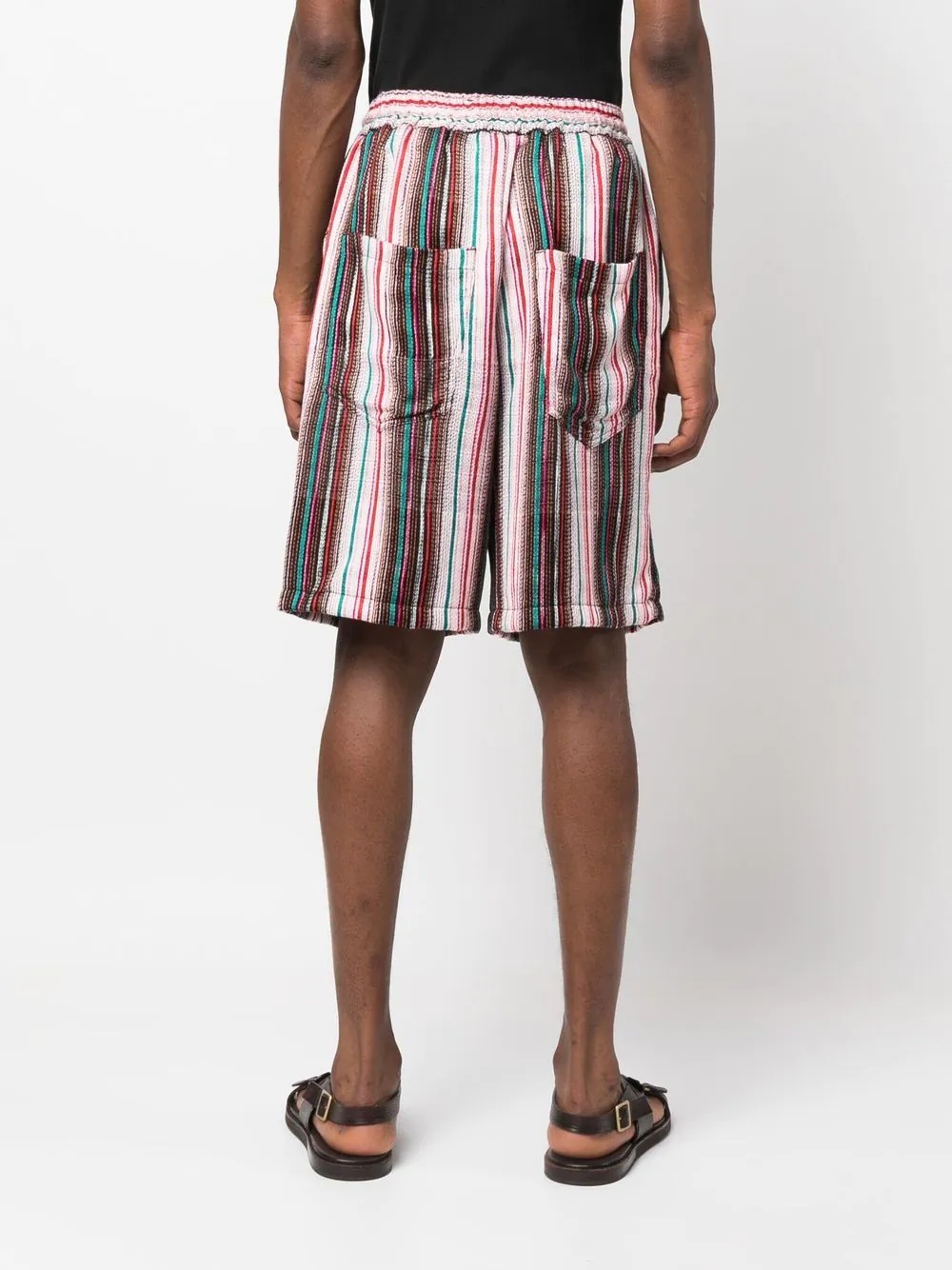 embroidered-stripes bermuda shorts - 4