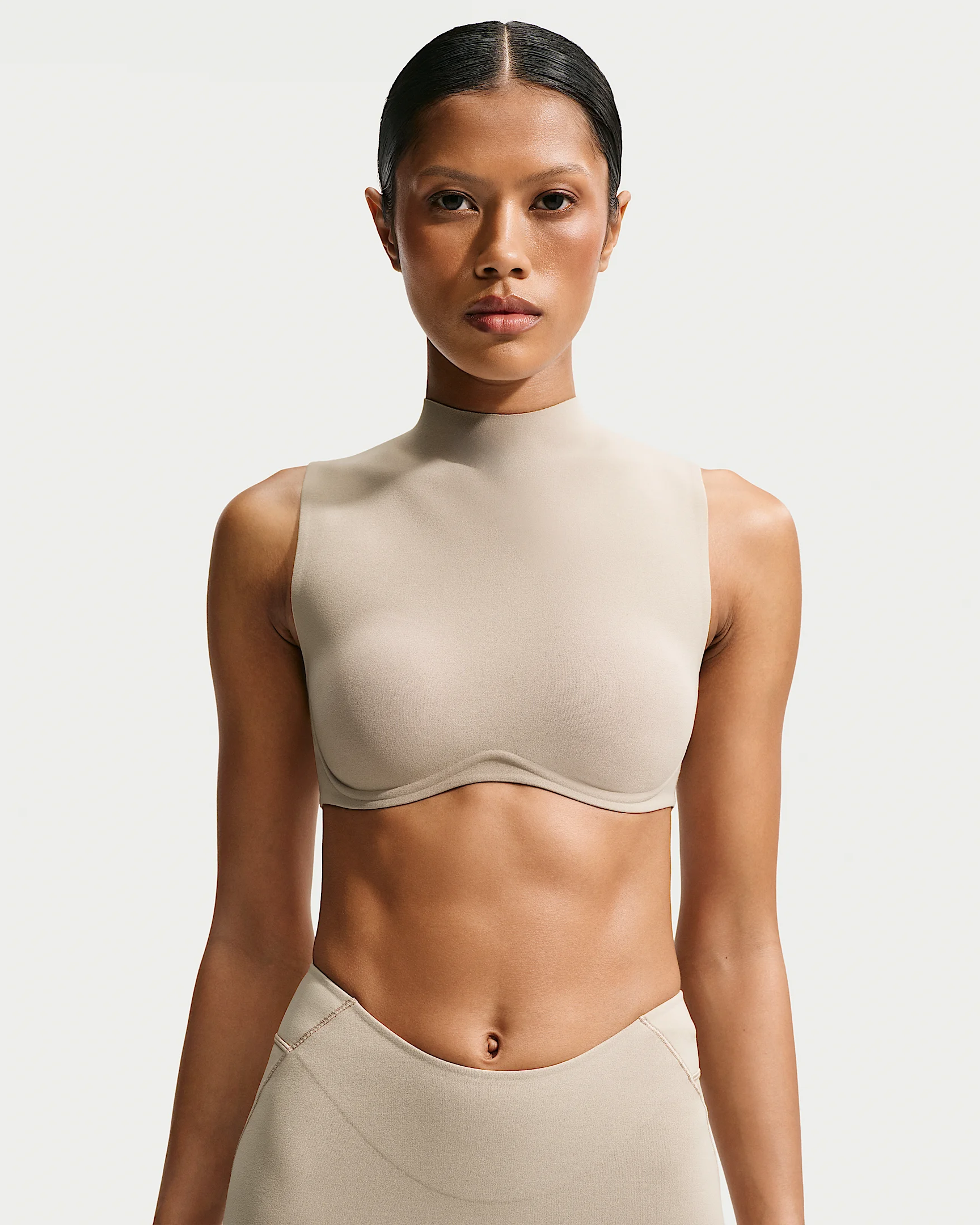 NikeSKIMS Studio Stretch Women's Medium-Support Mock Neck Sports Bra - 1