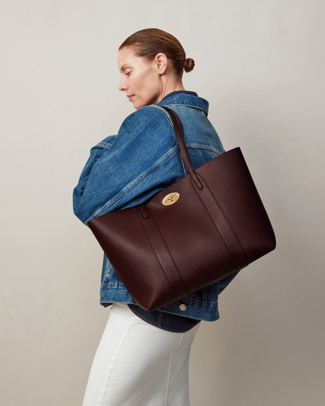 Bayswater Tote Burgundy Small Classic Grain - 4