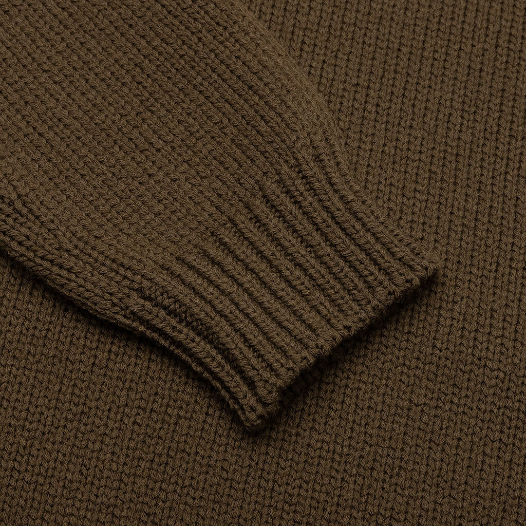 BALMAIN MERINO PULLOVER - KAKI/ORANGE - 4