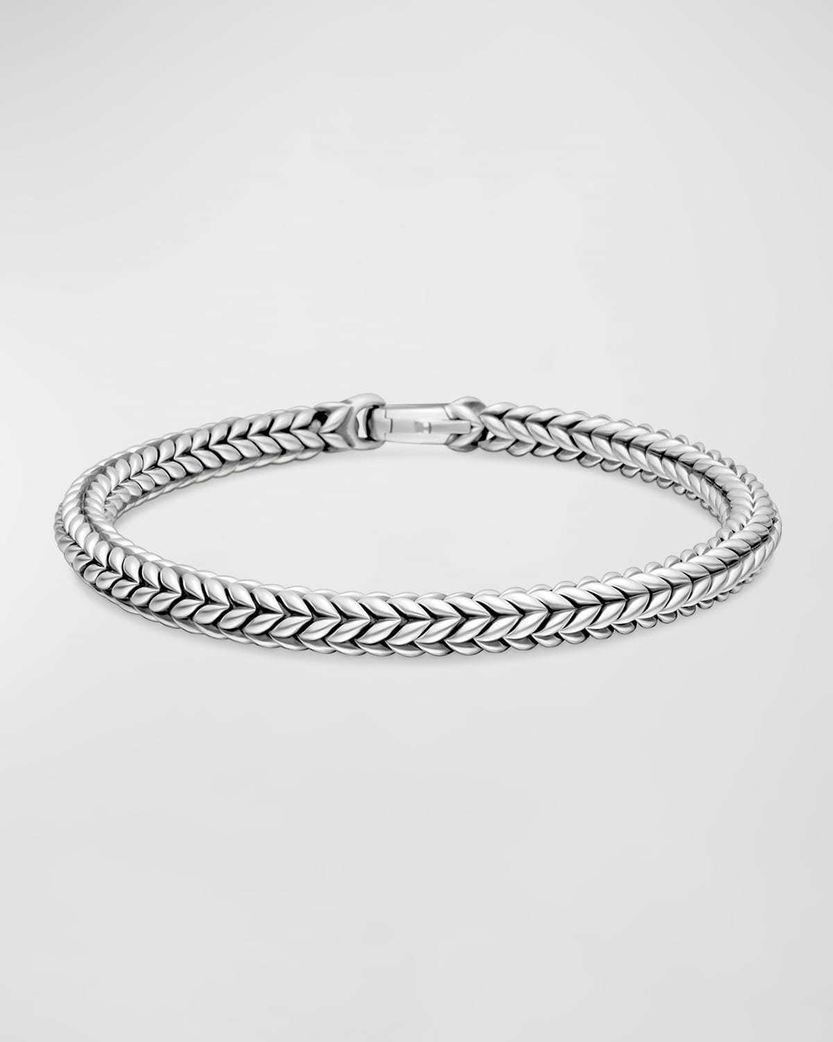 Men's Chevron Bead Bracelet in Silver, 6mm - 1