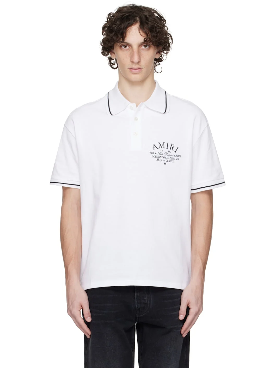 White 'Amiri Arts District' Polo - 1