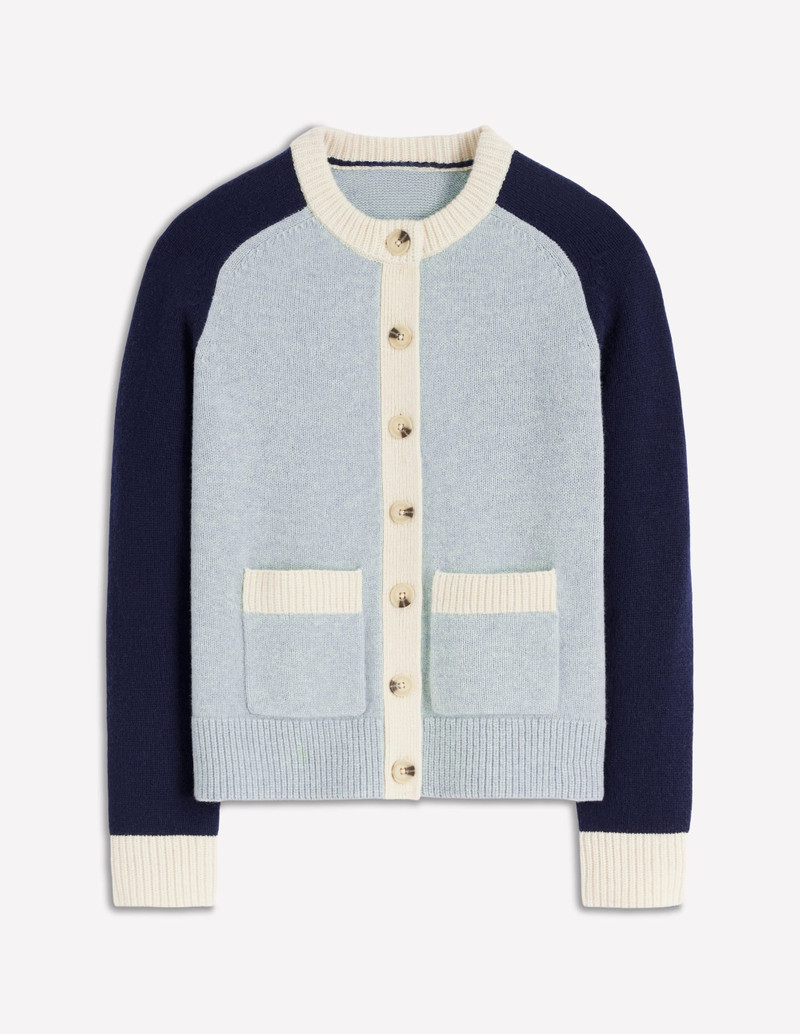 Marion Merino Cardigan-Snowbird Blue, Navy 7