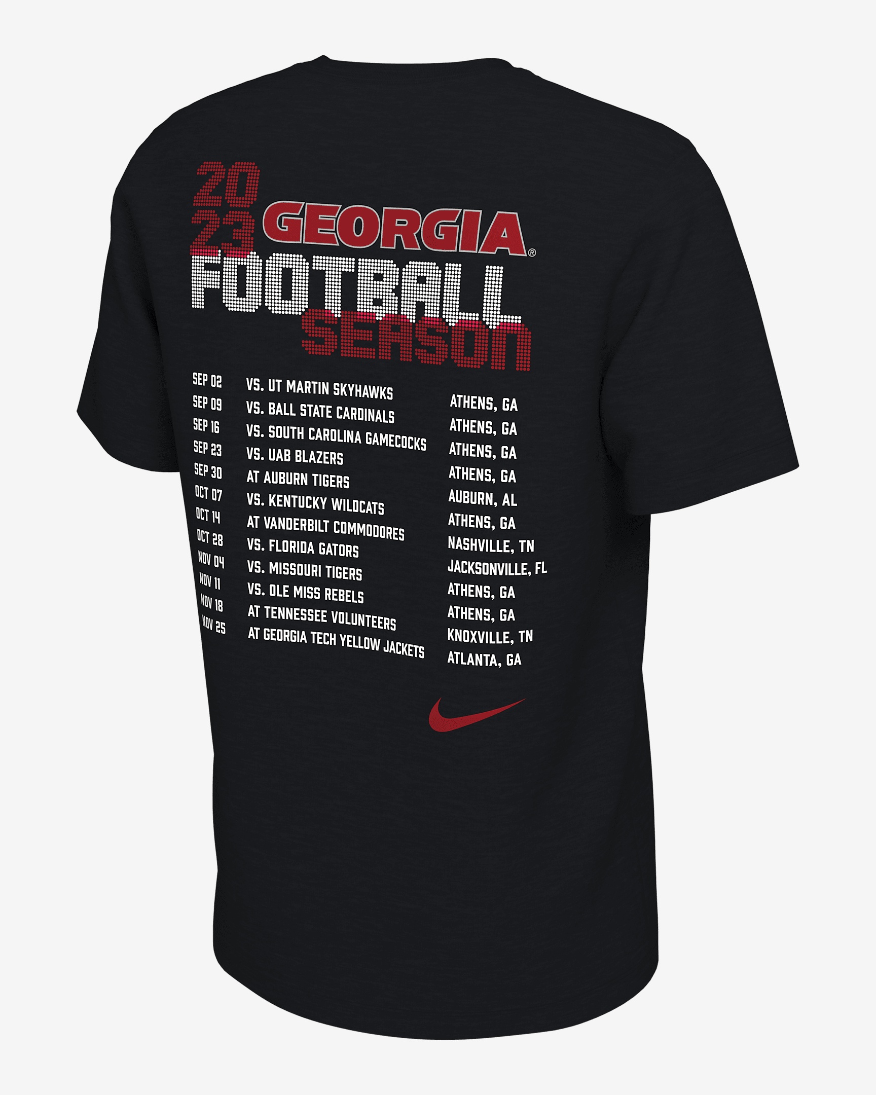 Georgia Schedule Nike Men's College T-Shirt - 2