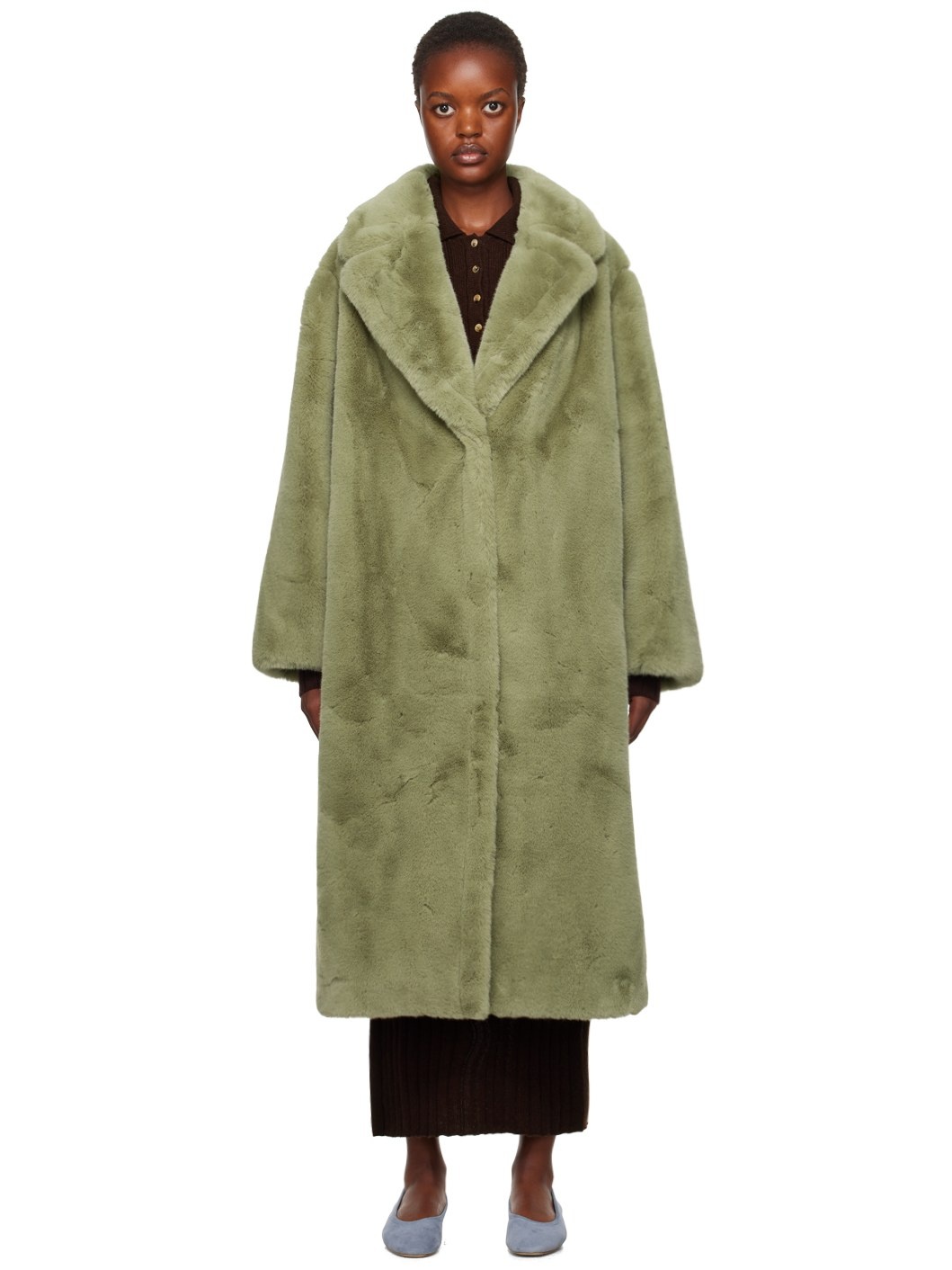 Green Maria Faux-Fur Coat - 1