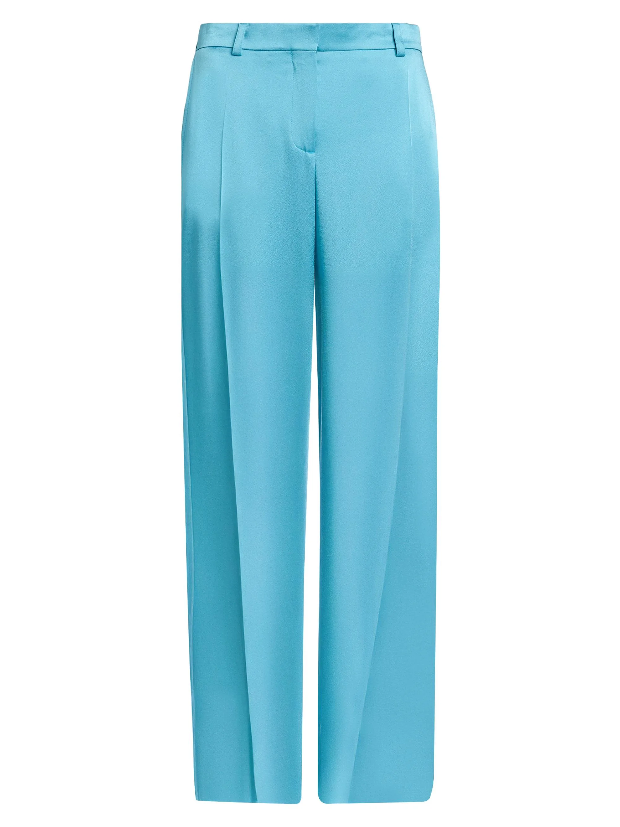 Women's Satin Dropped Waist Straight Pants - Steel - 1