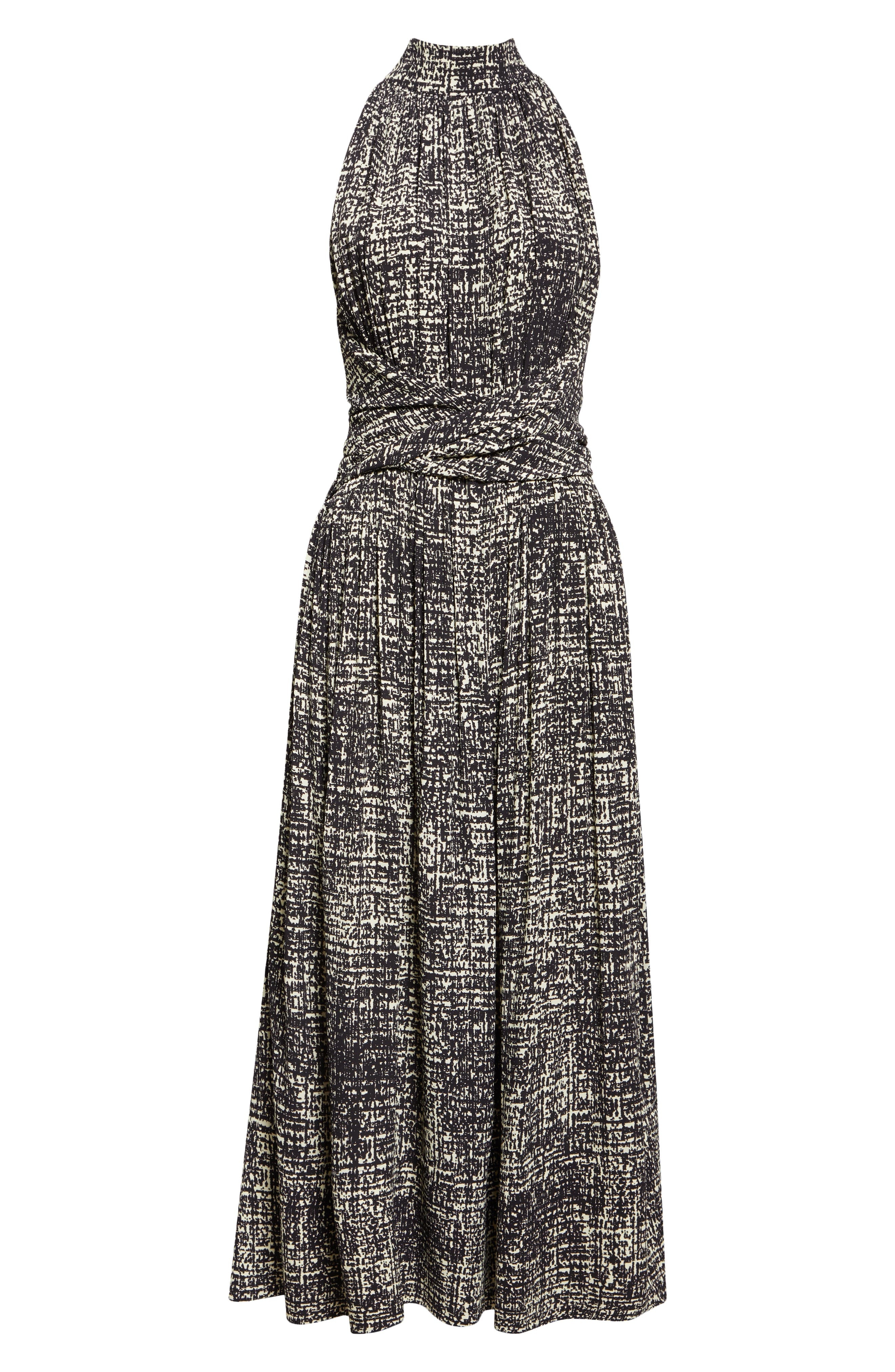 Proenza Schouler Lola Tweed Print Crepe Dress in Black Multi at Nordstrom - 5