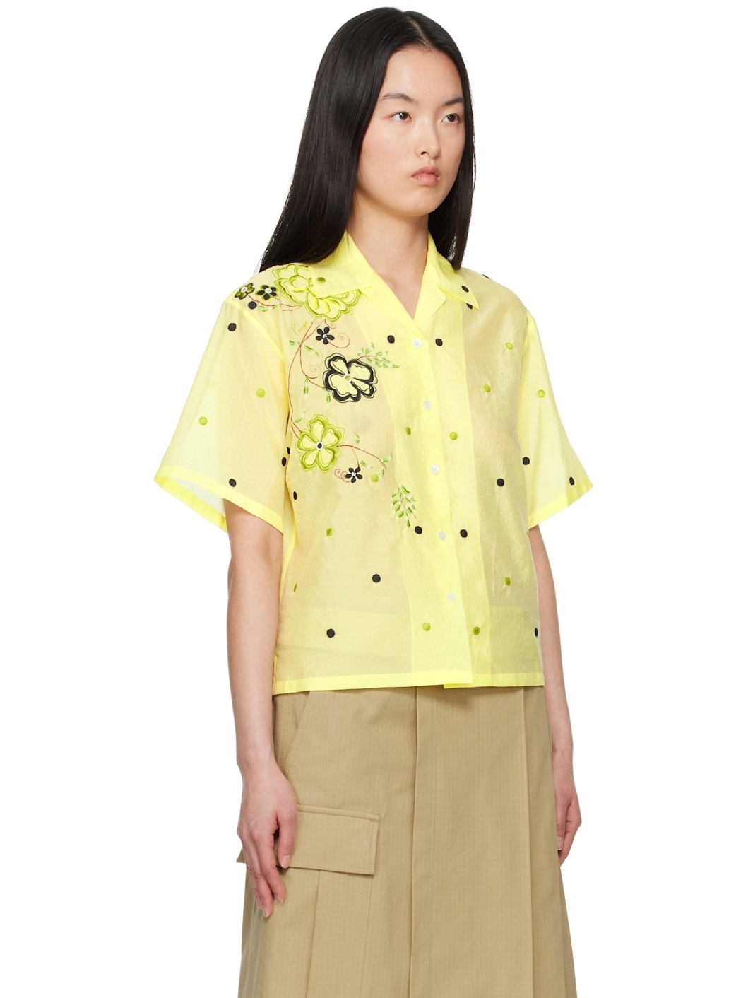 Yellow Kenzo Paris 'KENZO Peonies' Embroidered Shirt - 2