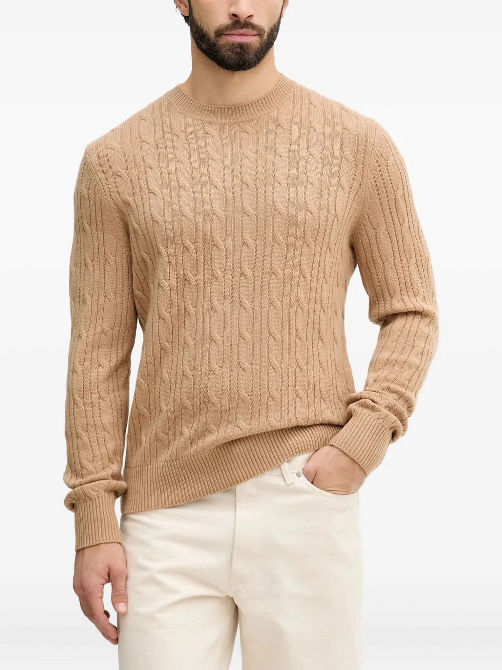 cable-knit crew-neck sweater - 1
