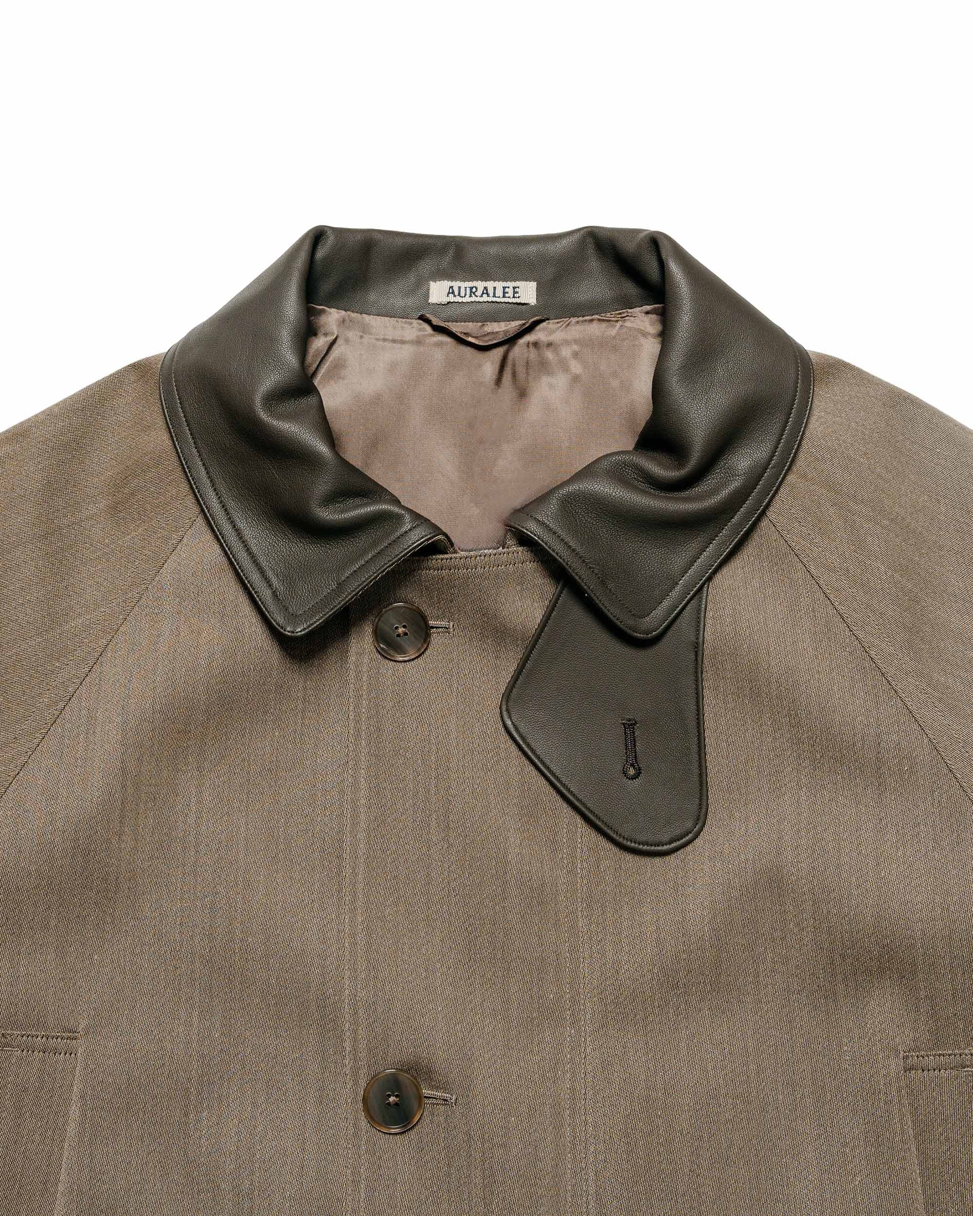 Wool Cavalry Twill Laminate Hunting Blouson Olive Brown - 5