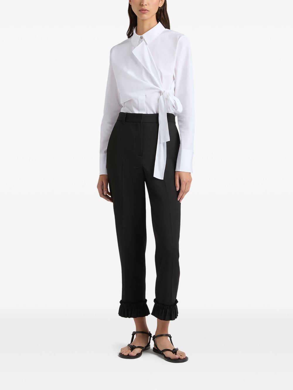 ruffled-hem trousers - 2