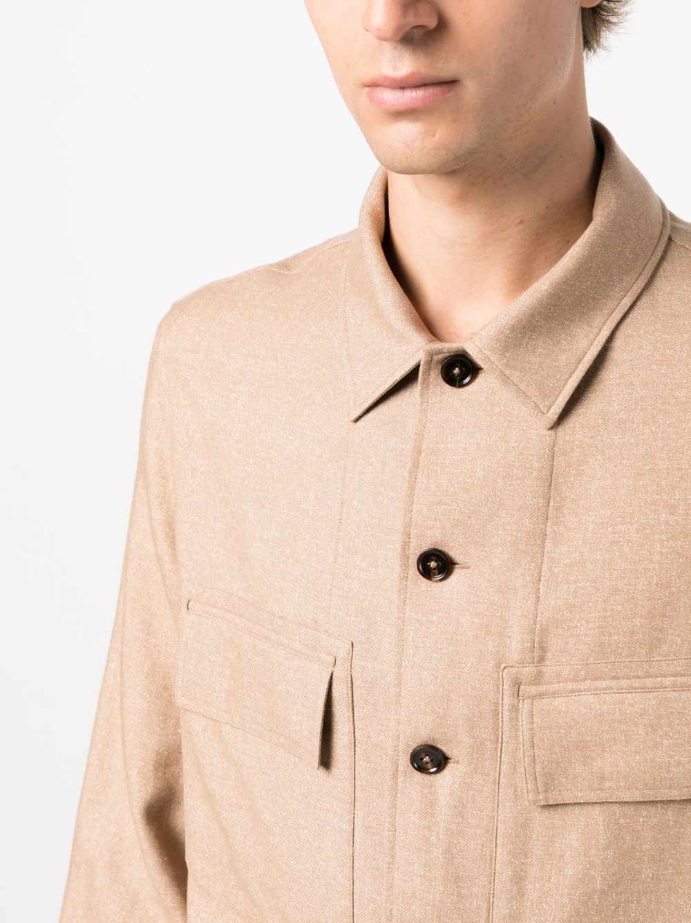 long-sleeve cashmere jacket - 5