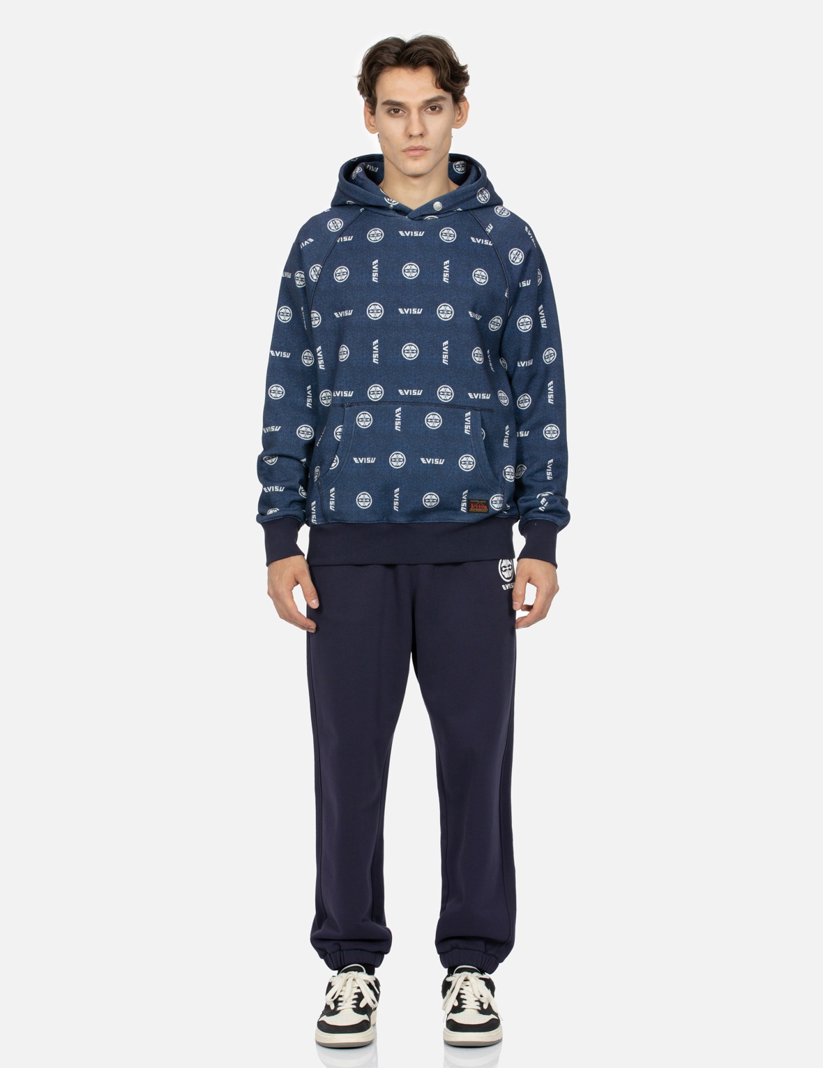 ALLOVER LOGO AND KAMON PRINT RELAX FIT HOODIE - 5