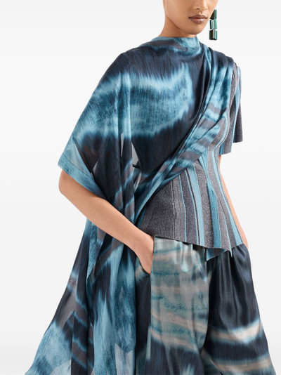 GIORGIO ARMANI tie-dye print chiffon scarf outlook