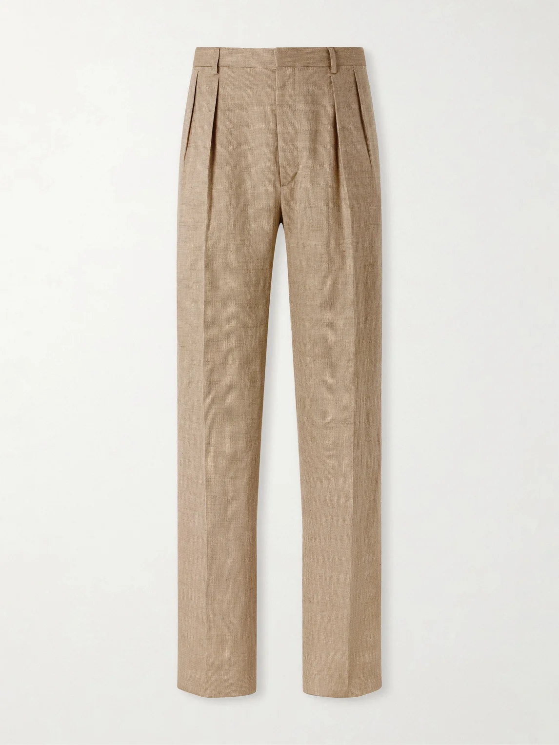 Straight-Leg Pleated Linen, Cotton and Silk-Blend Suit Trousers - 1