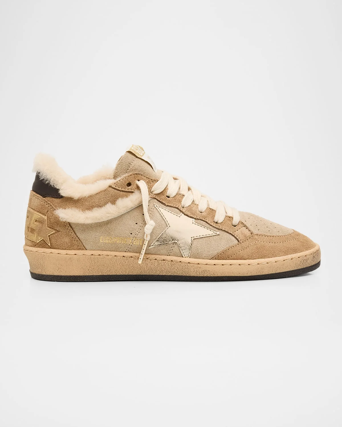 Ball Star Shearling-Lined Suede Low-Top Sneakers - 1