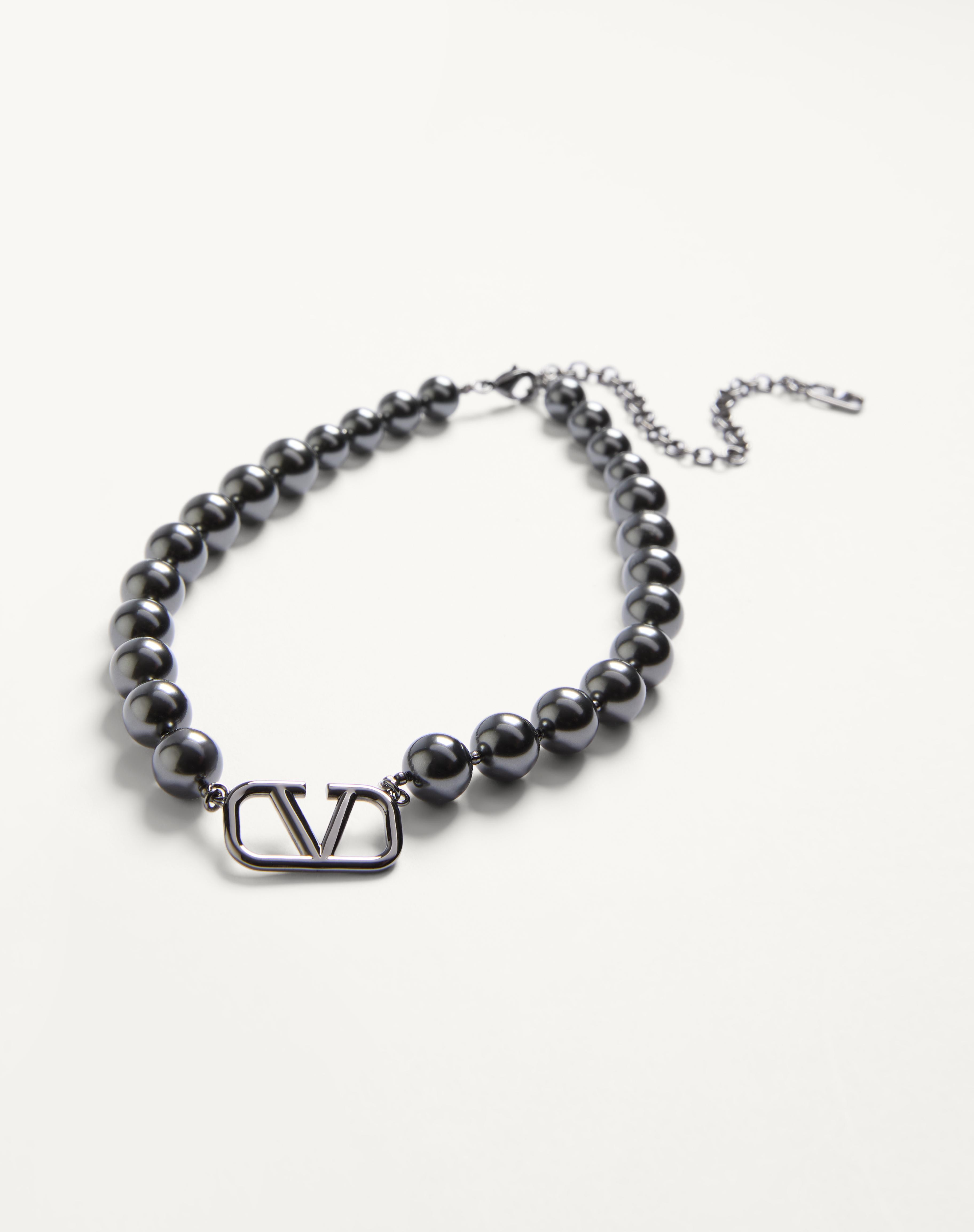 VLOGO SIGNATURE METAL CHOKER WITH SWAROVSKI® PEARLS - 4