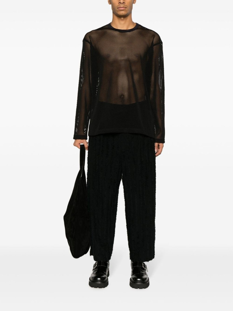 Junya Watanabe MAN frayed-detailing tailored trousers outlook